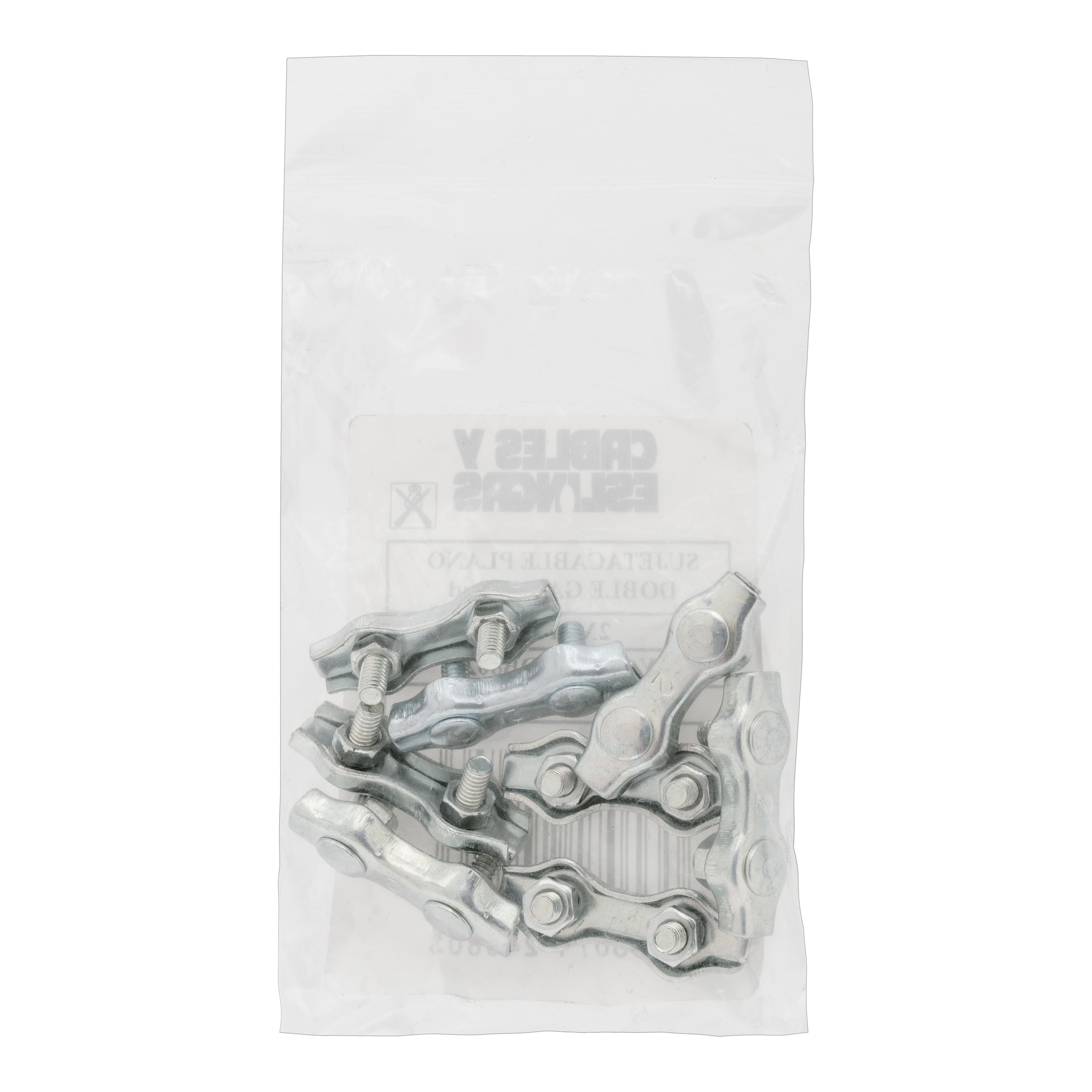 SUJETACABLE PLANO DOBLE  GALVANIZADO 2 MM. 8 UDS - 2