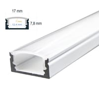 PERFIL TIRA LED DE SUPERFICIE ALUMINIO BLANCO 17X8MM 2M - 2