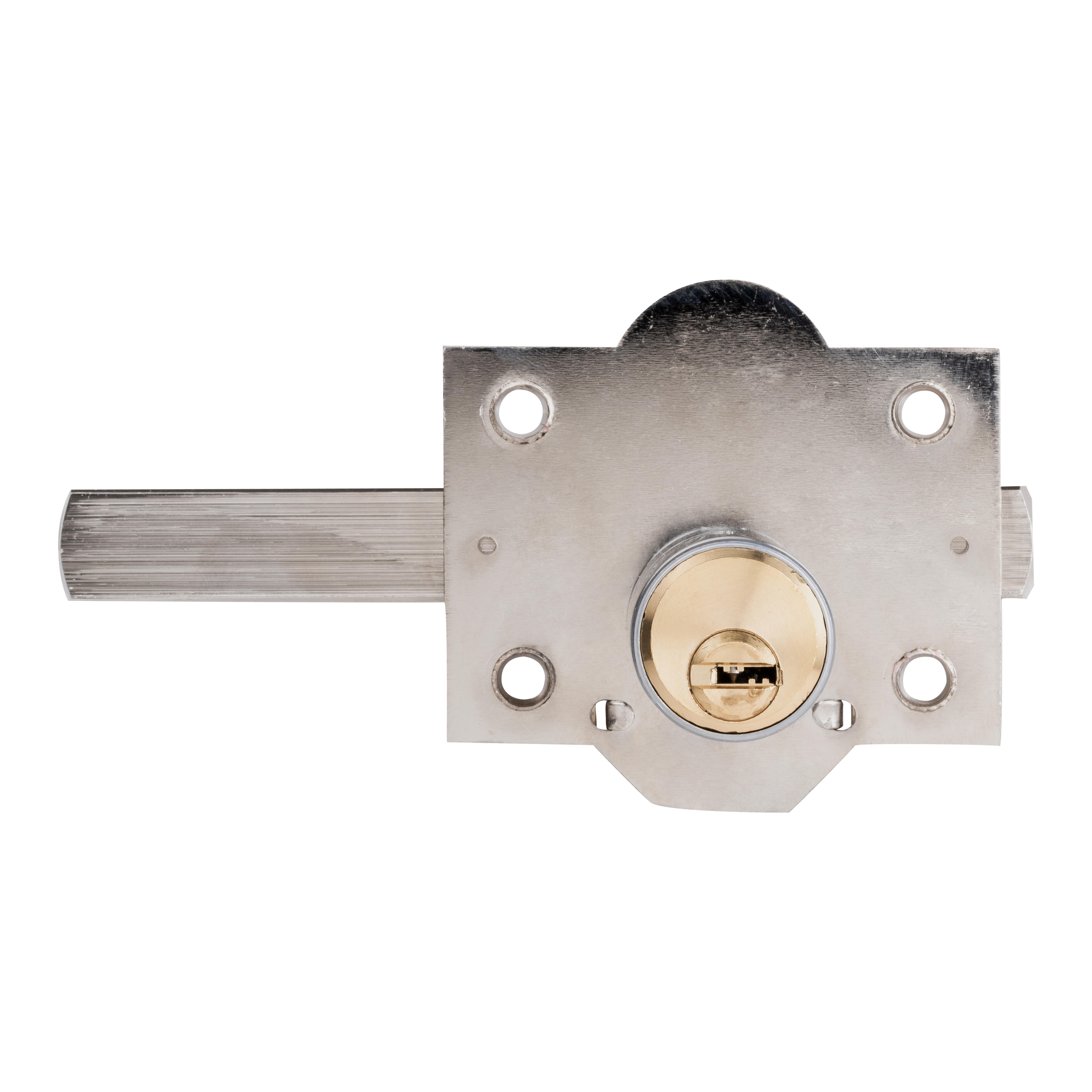 CERROJO PUERTA DE SEGURIDAD ANTIBUMPING INTERIOR Y EXTERIOR NIQUELADO 5 LLAVES FAC - 2