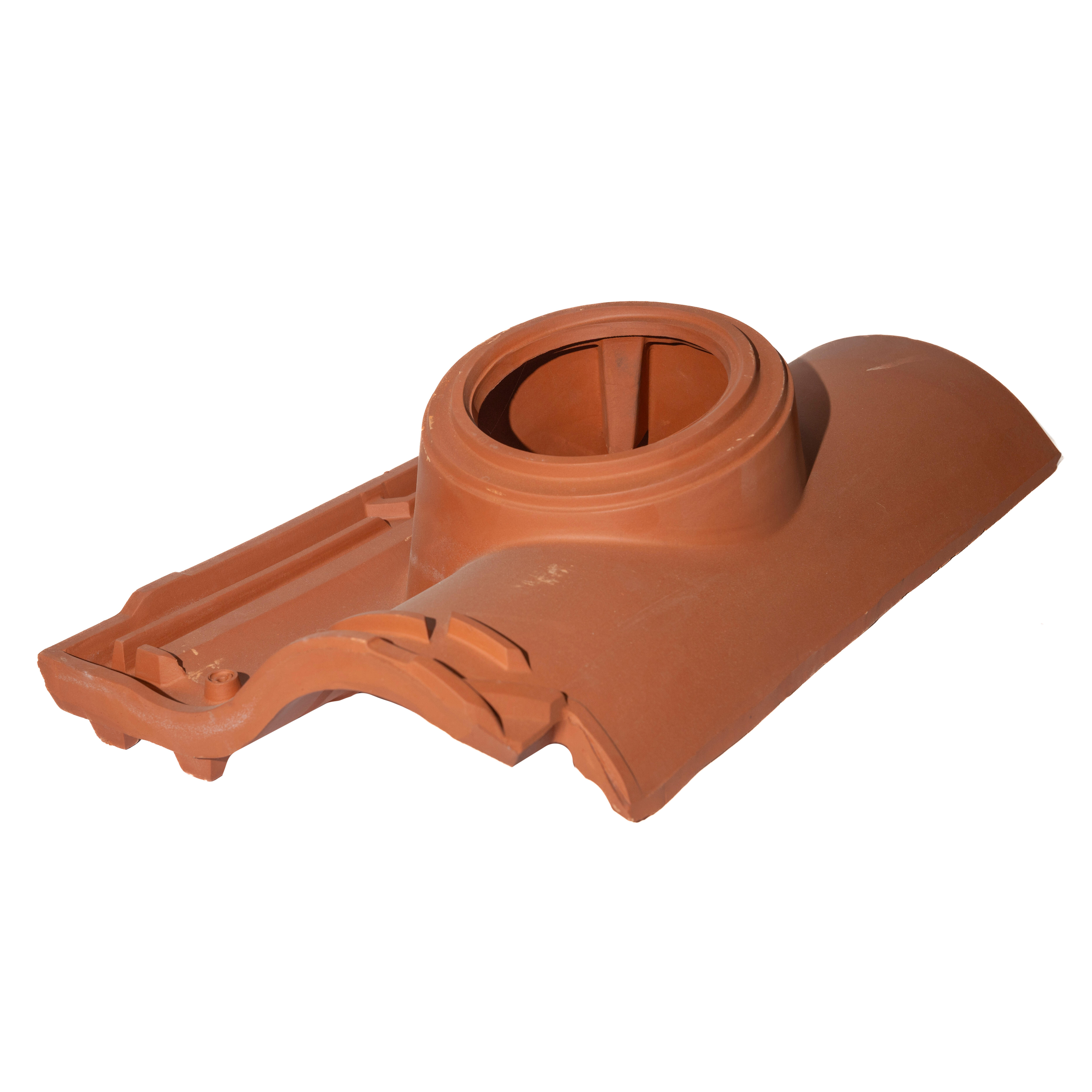 TEJA CERÁMICA CON SALIDA DE HUMOS CIRCULAR PARA TEJA HYDRA ROJO - 2