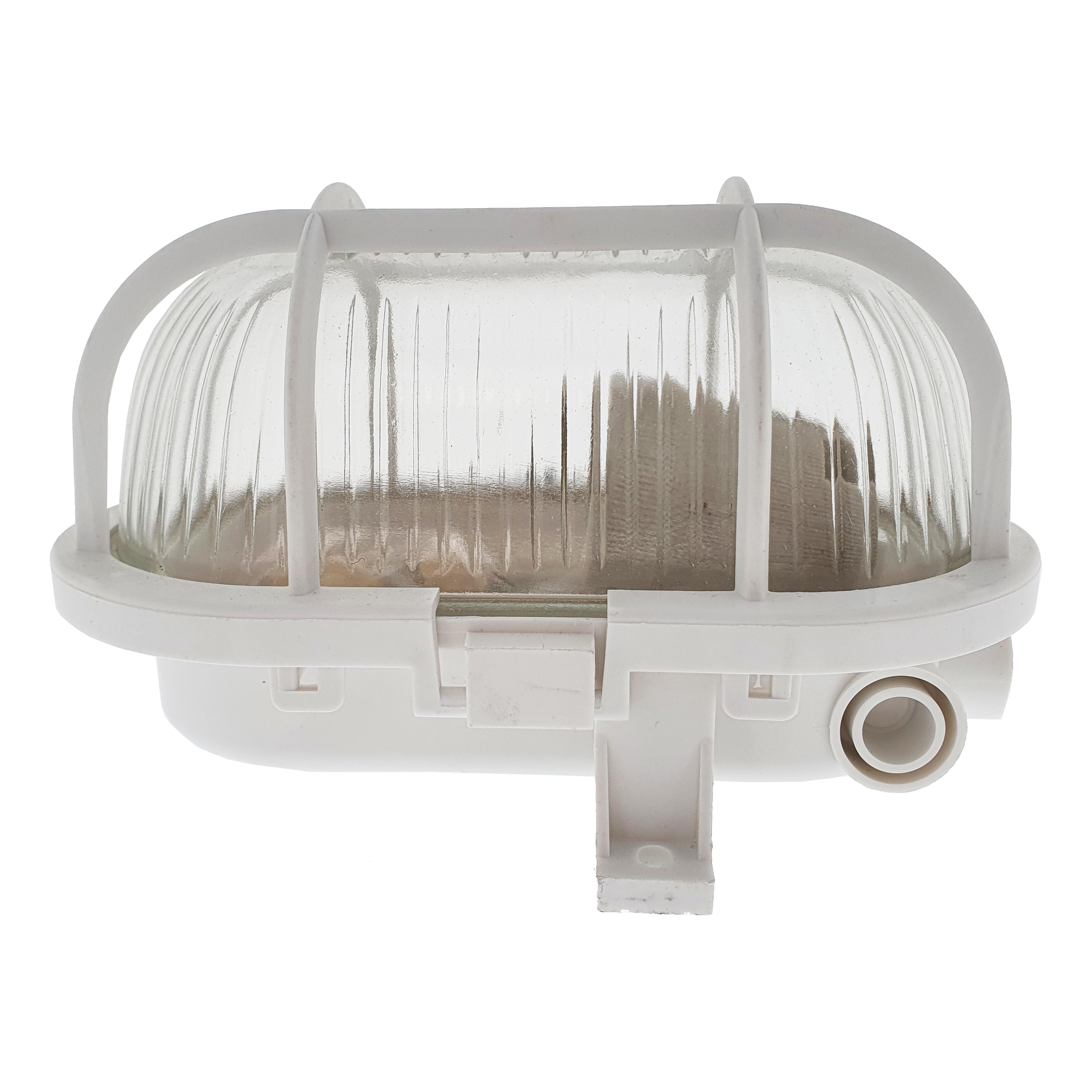 APLIQUE ANTIVANDÁLICO OVAL REJILLA PLASTICA BLANCO - 2