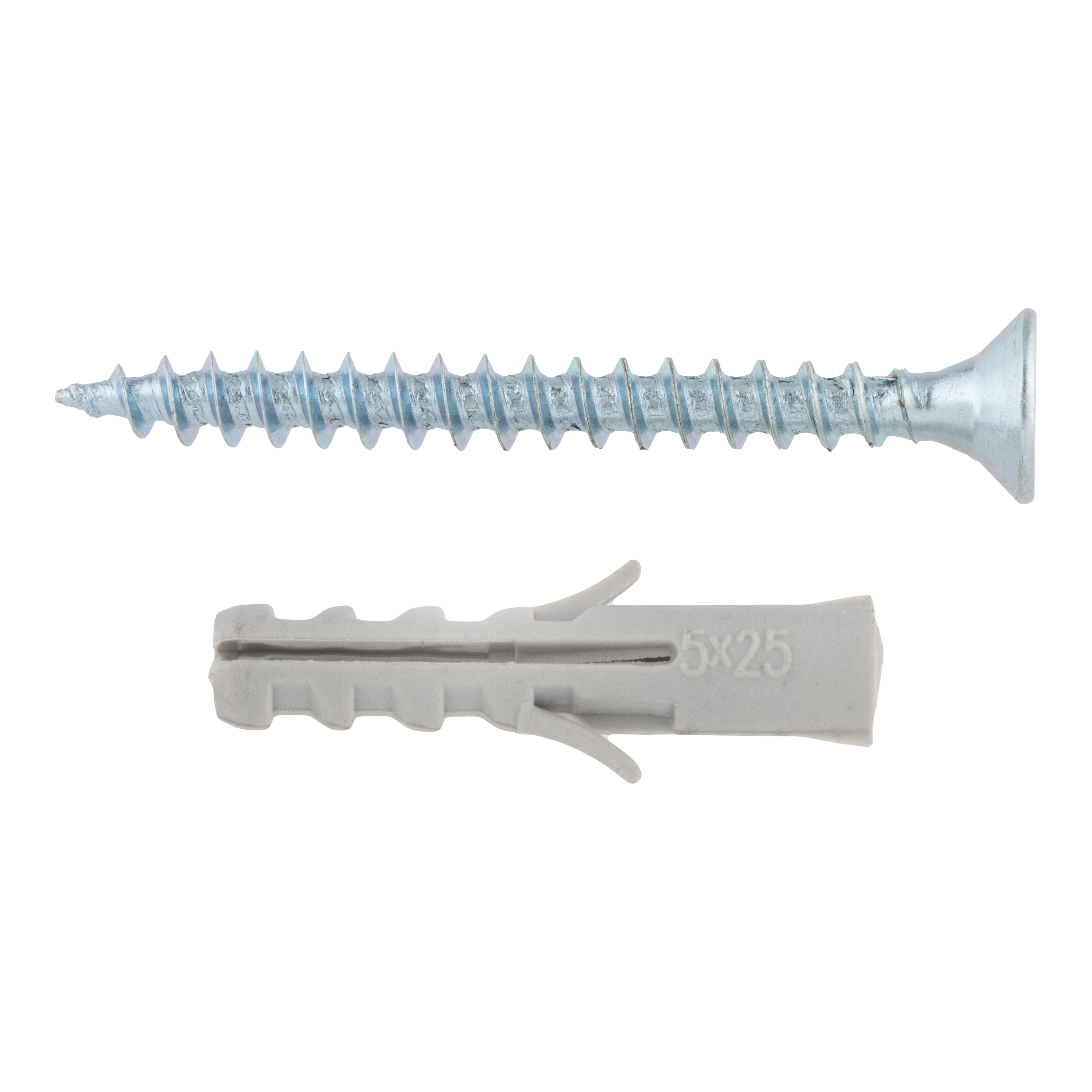 TACO UNIVERSAL DE NYLON DIÁMETRO 5MM LONGITUD 40MM  CON TIRAFONDO NOUTAC 25UDS - 2