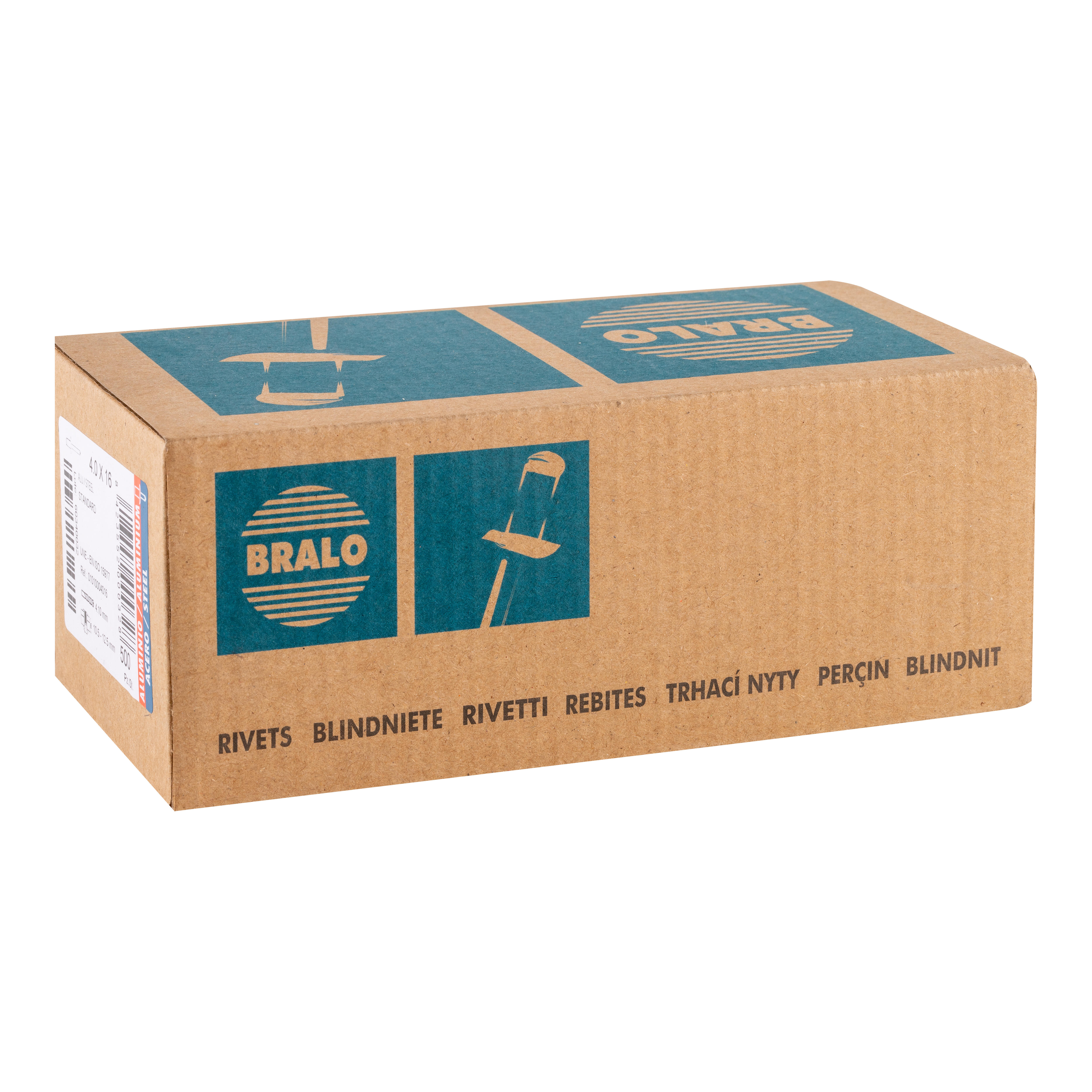 REMACHES ALUMINIO Y ACERO 4 X 16  MM. BRALO. 500 UDS - 2