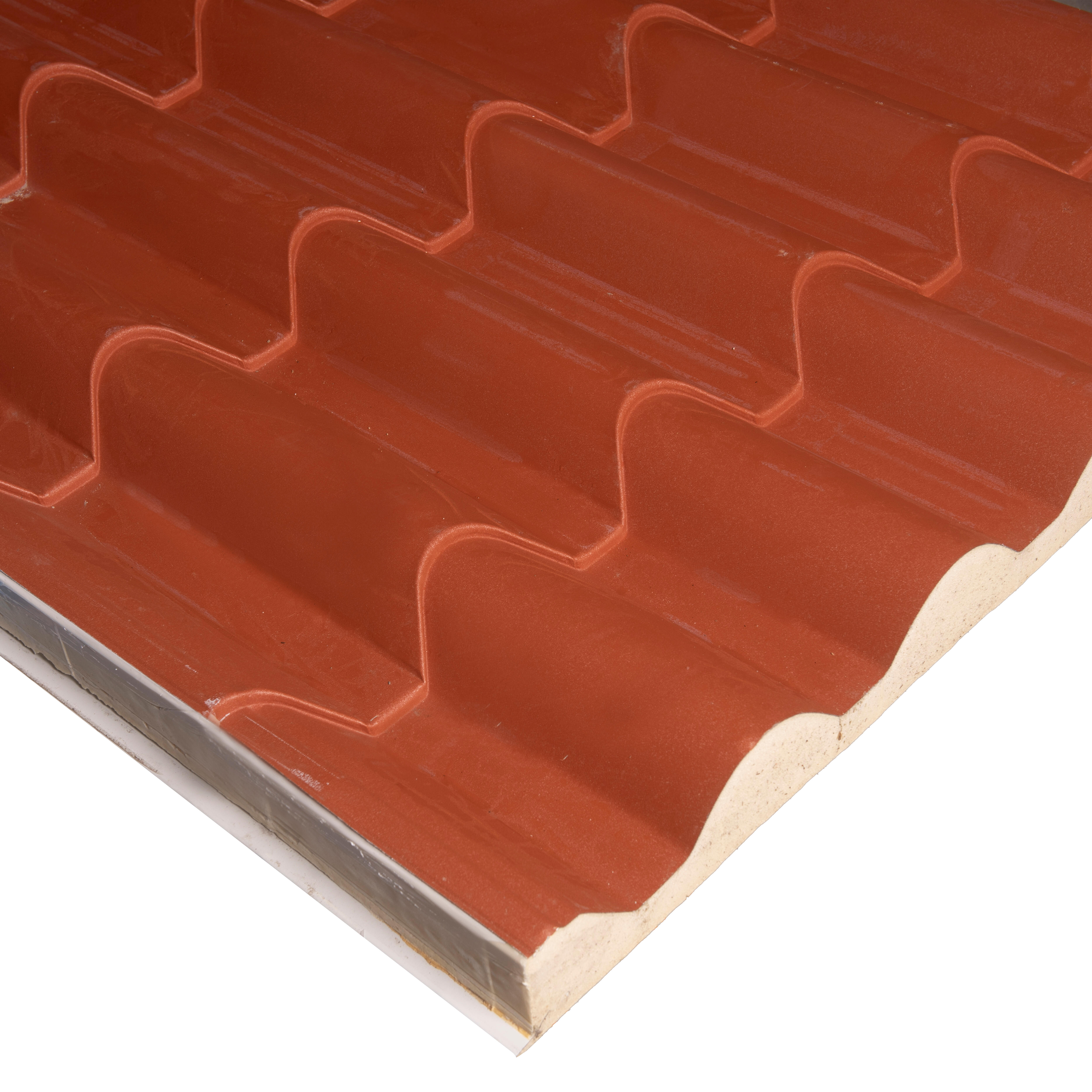 PANEL SANDWICH IMITACIÓN TEJA 3,5X1M ROJO/BLANCO - 2