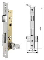 CERRADURA CARPINTERIA METALICA CON CILINDRO PICAPORTE Y PALA DESLIZANTE 20  MM. 1984 CVL - 2