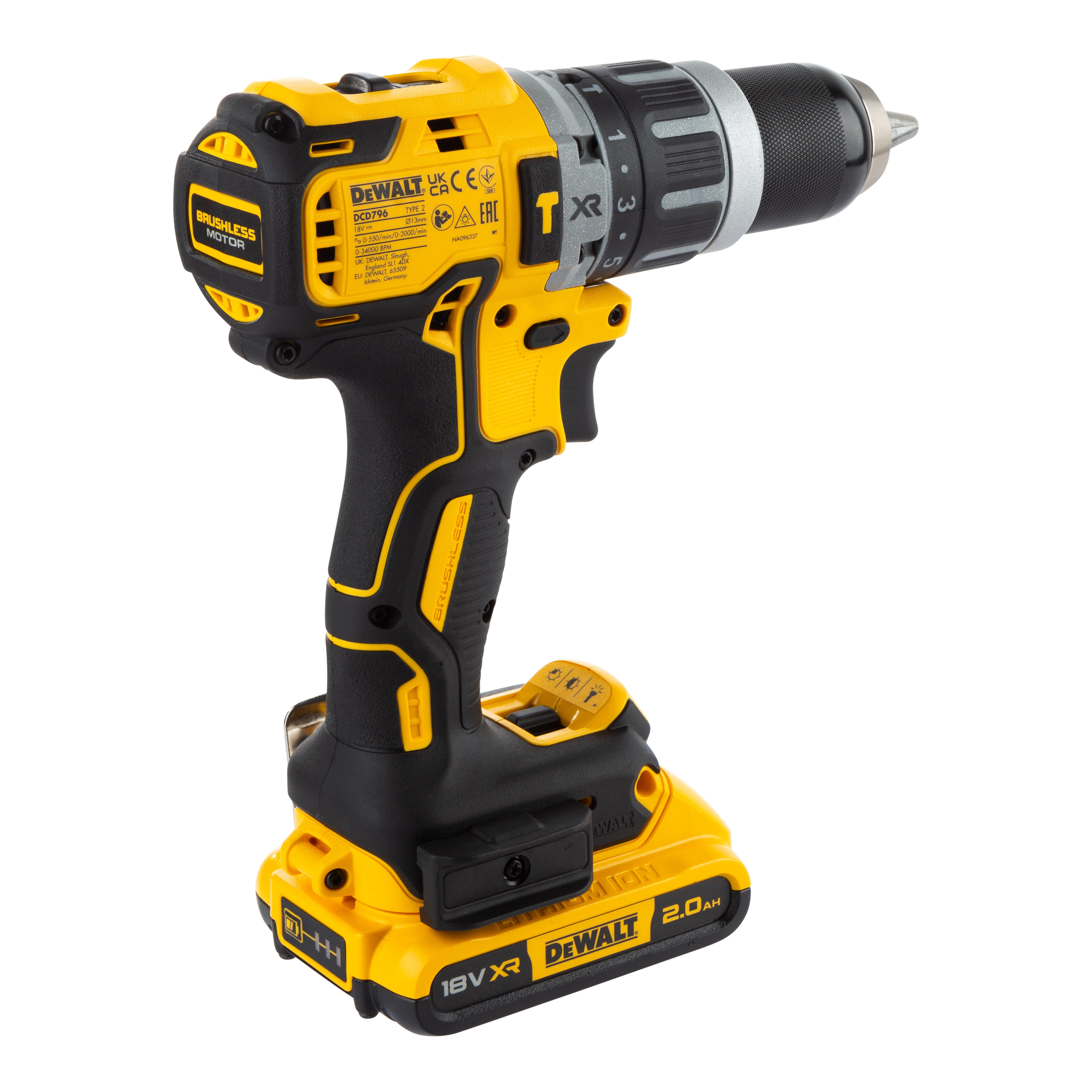 TALADRO PERCUTOR BATERÍA DEWALT DCD796D2-QW 18V BRUSHLESS 2AH - 3