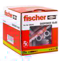 TACO NYLON DUOPOWER UNIVERSAL 10 X 80 MM L FISCHER. 25 UDS - 2