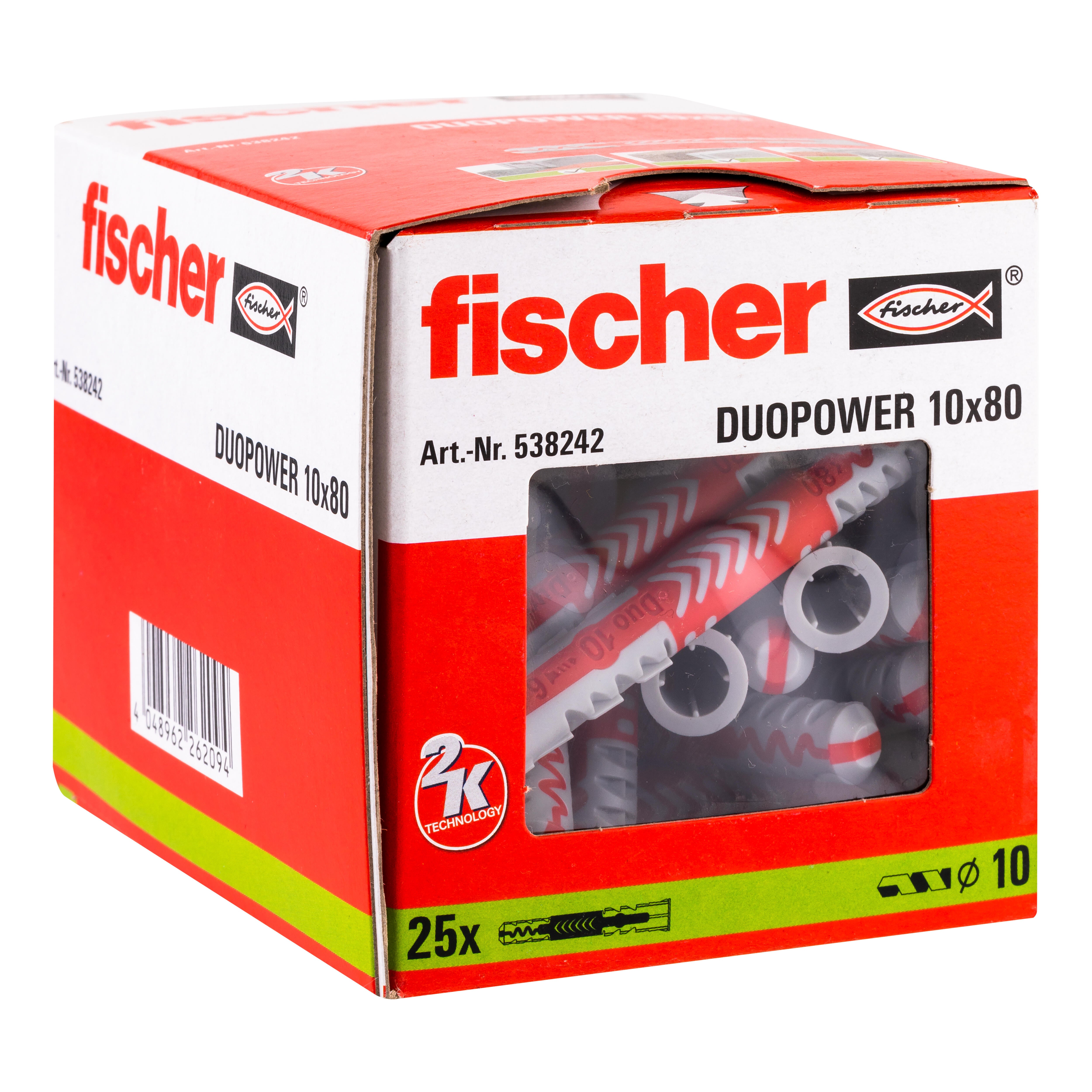 TACO NYLON DUOPOWER UNIVERSAL 10 X 80 MM L FISCHER. 25 UDS - 2