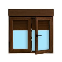 VENTANA PVC OSCILOBATIENTE  CON PERSIANA NOGAL 120X118CM - 2