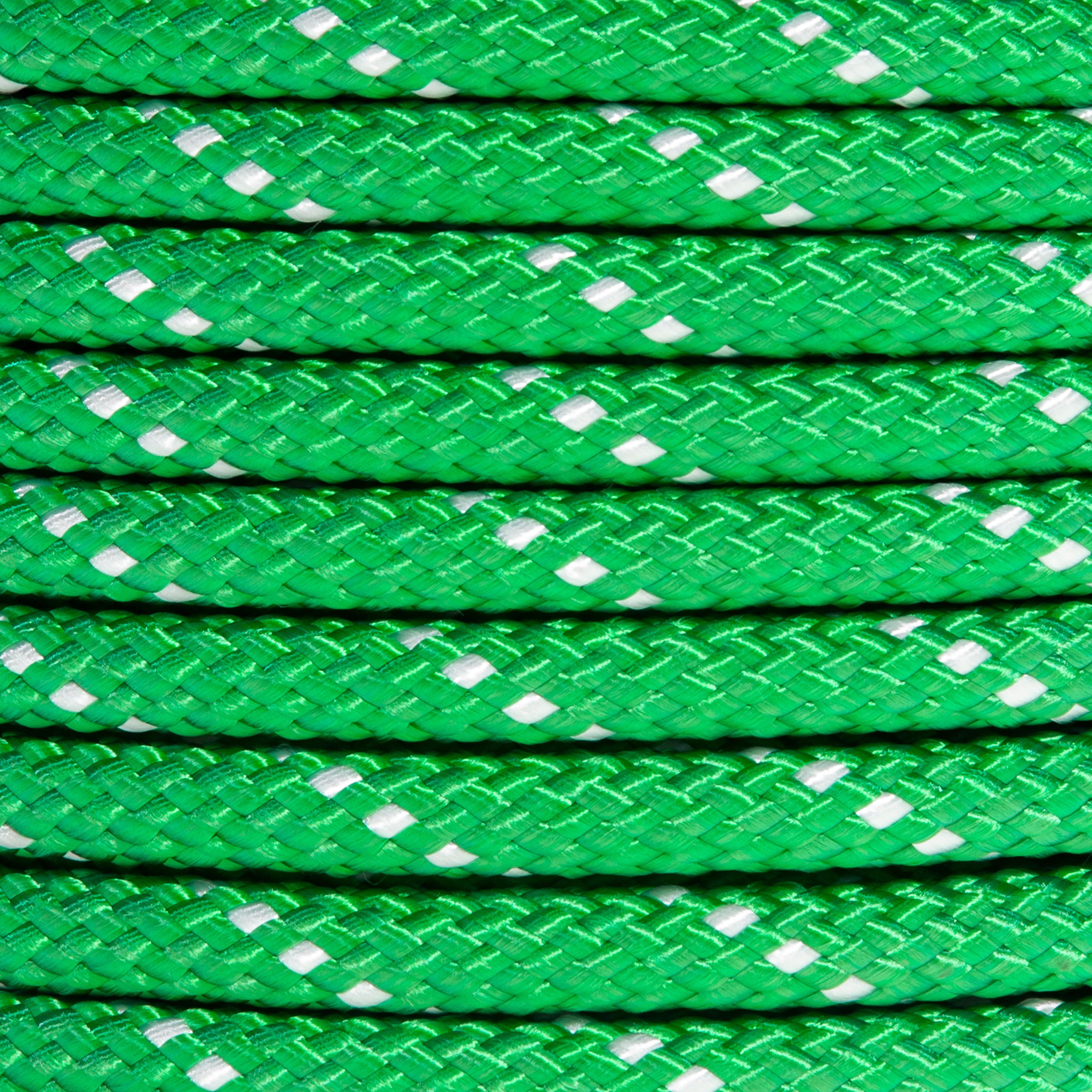 CUERDA POLIESTER TRENZADA CON ALMA 12MM. 1M VERDE CON PINTAS BLANCAS ROMBULL - 2