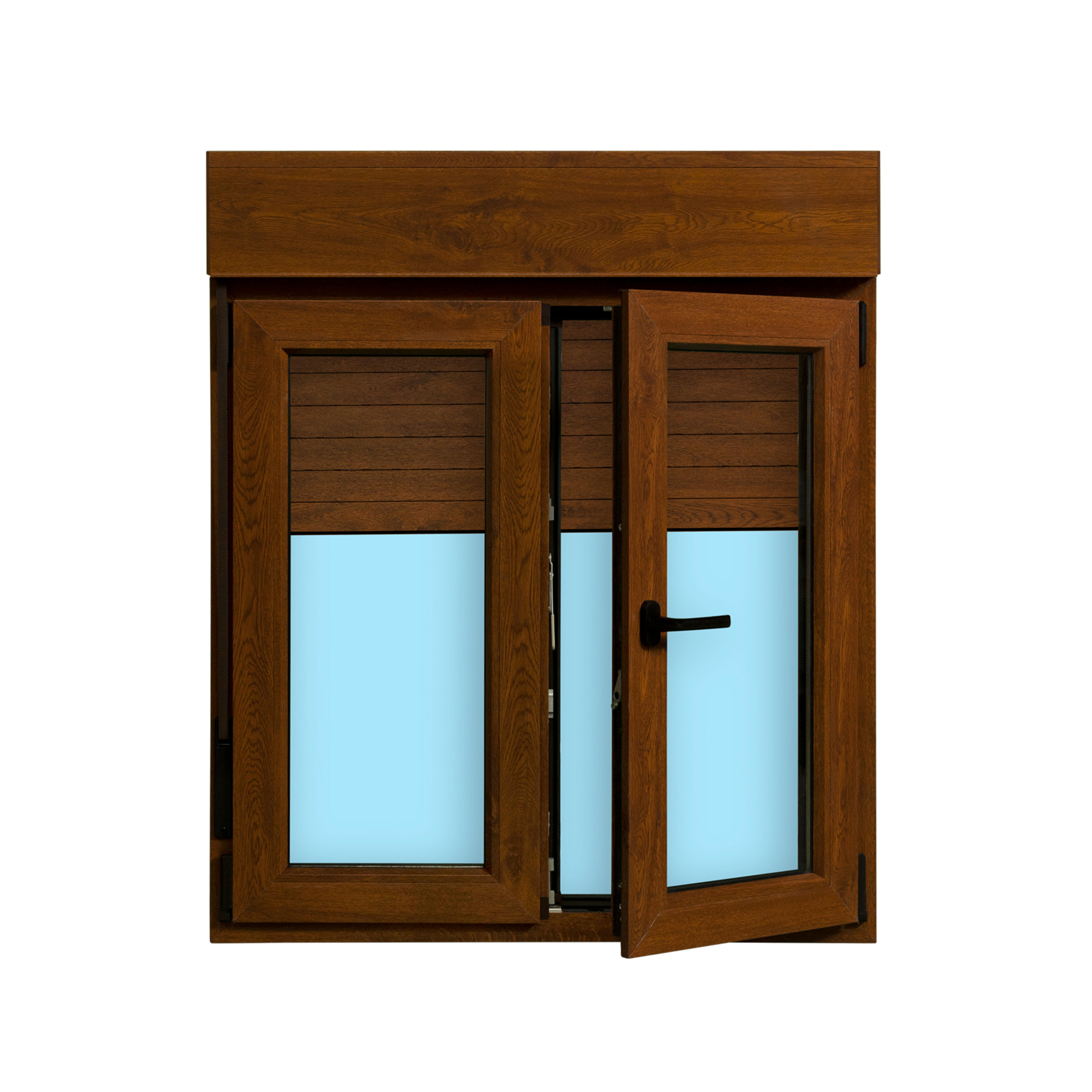 VENTANA PVC OSCILOBATIENTE  CON PERSIANA ROBLE 100X118CM - 2