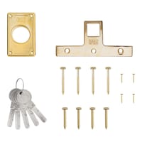 CERROJO PUERTA DE SEGURIDAD ANTIBUMPING EXTERIOR DORADO 5 LLAVES FAC - 2