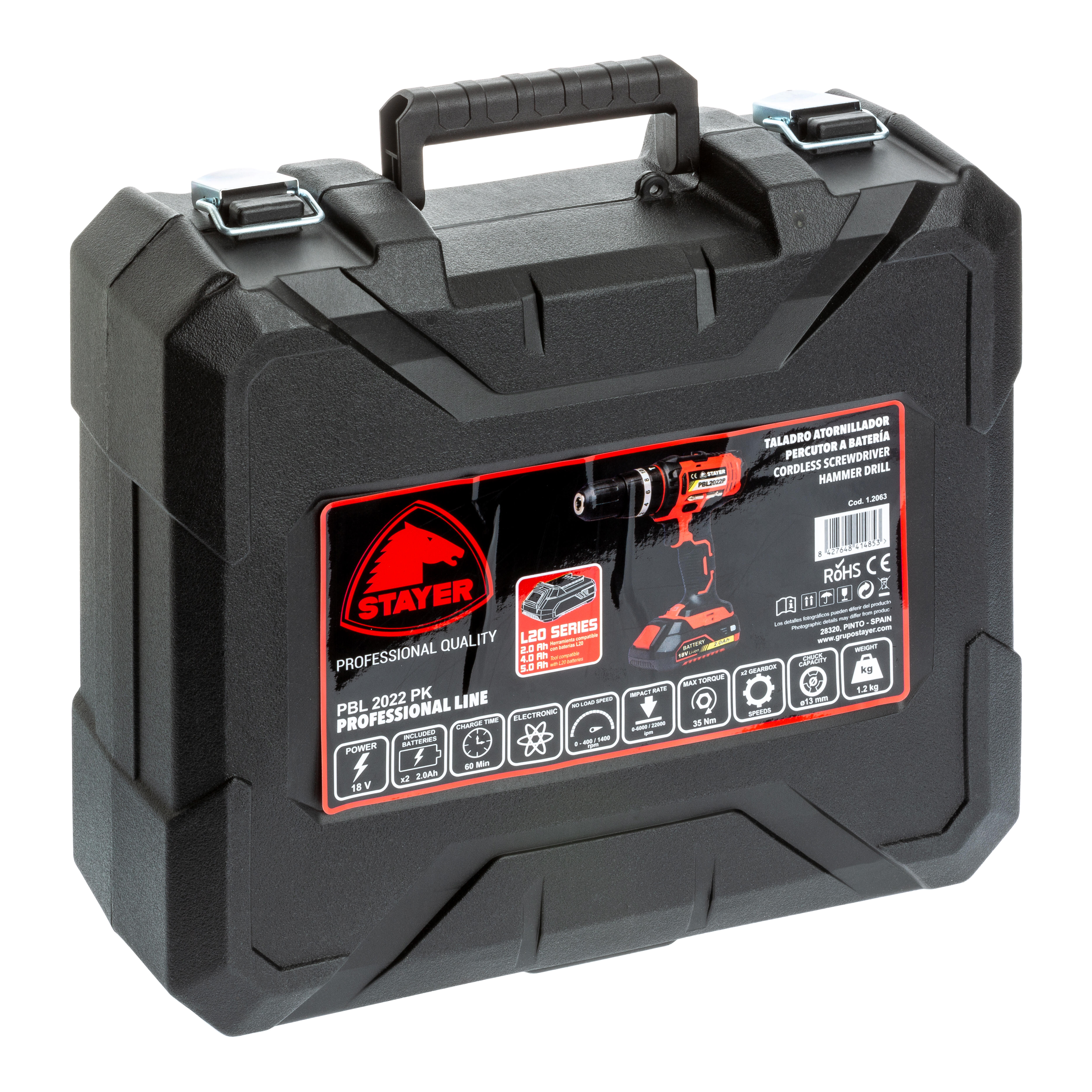 TALADRO PERCUTOR BATERÍA STAYER PBL 2022 18V  - 6