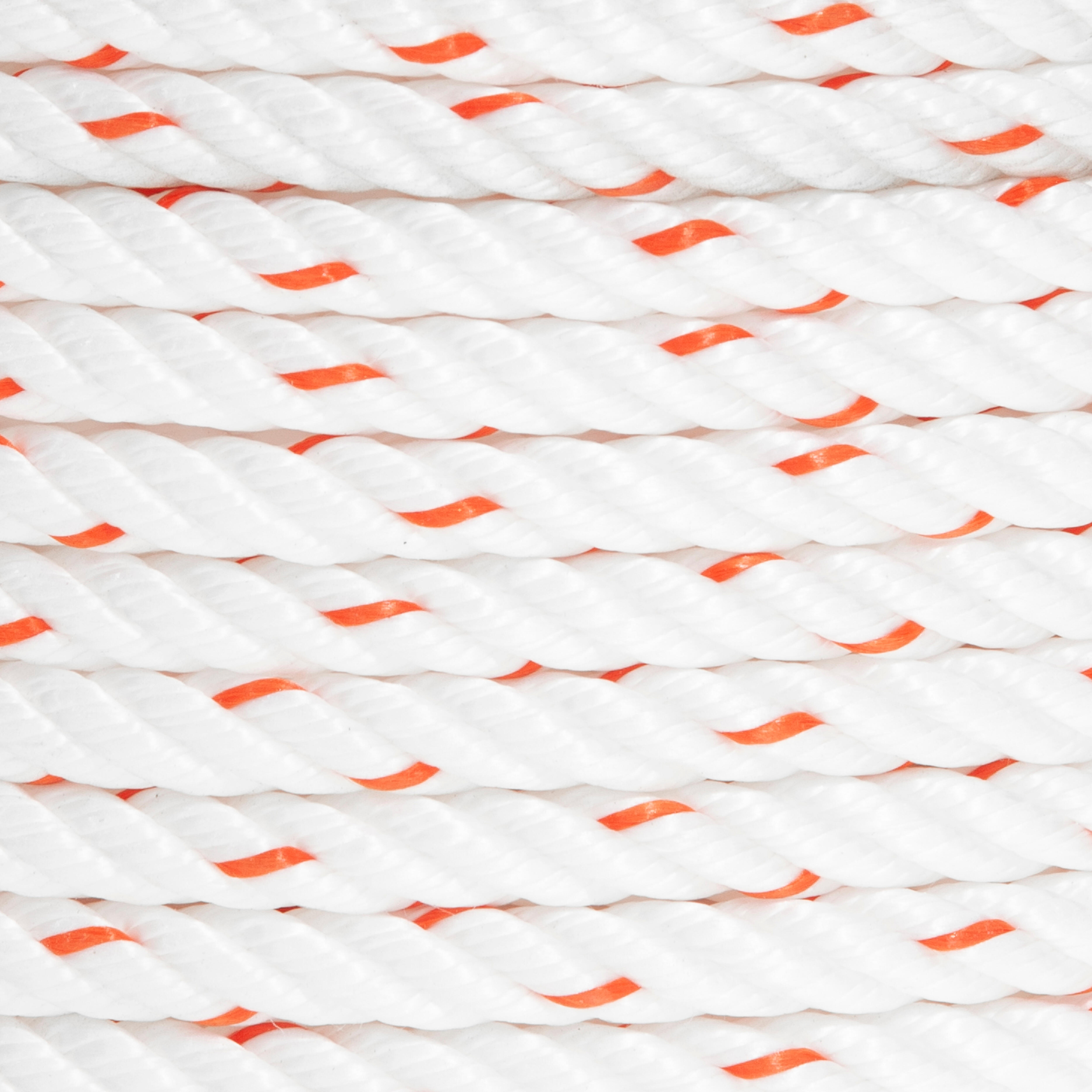 CUERDA POLIPROPILENO CABLEADA 12MM. 1M BLANCO CON PINTAS NARANJAS ROMBULL - 2