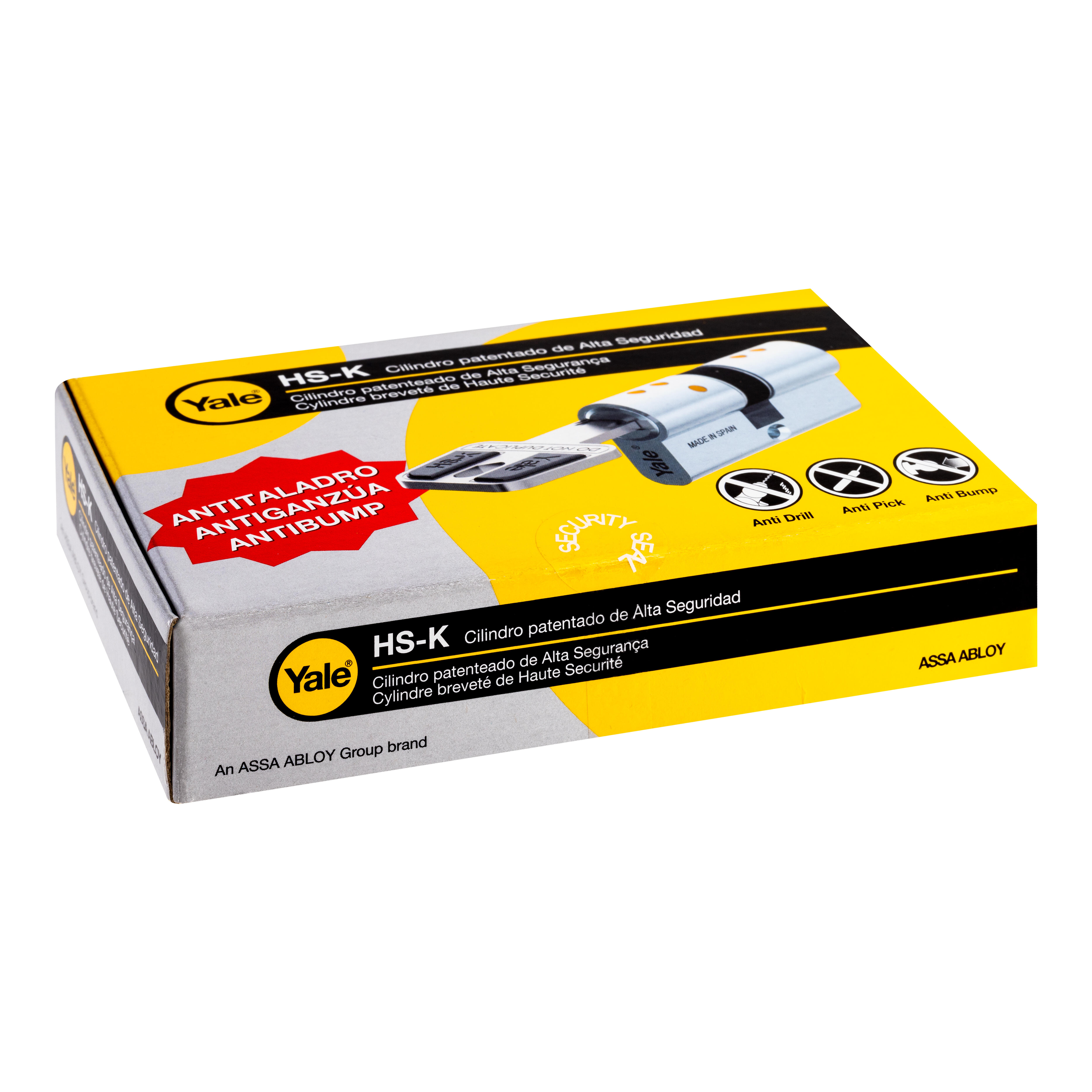 CILINDRO ALTA SEGURIDAD ANTIBUMPING 30 X 50  MM. PUNTOS LEVA 15  MM. LATON HSK YALE - 2