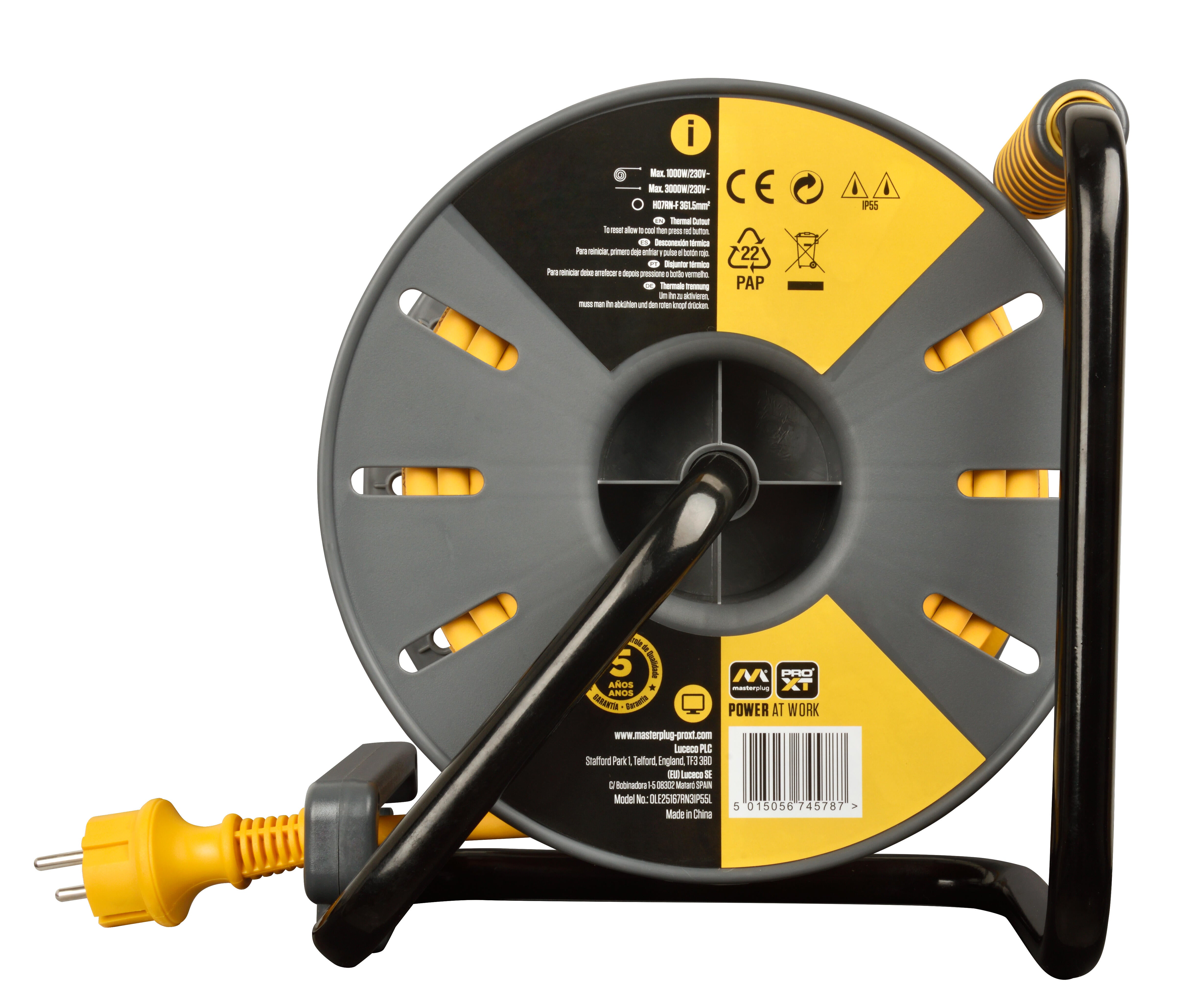 ENROLLACABLE EXTERIOR 3 TOMAS CABLE 3X2.5MM2 25 METROS IP55 - 2