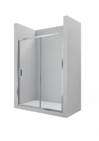 MAMPARA DE DUCHA FRONTAL CORREDERA ROCA URA NEW 110CM PLATA - 1