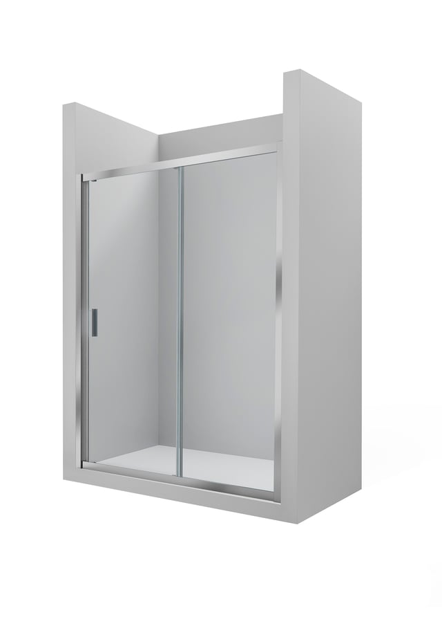 MAMPARA DE DUCHA FRONTAL CORREDERA ROCA URA NEW 110CM PLATA