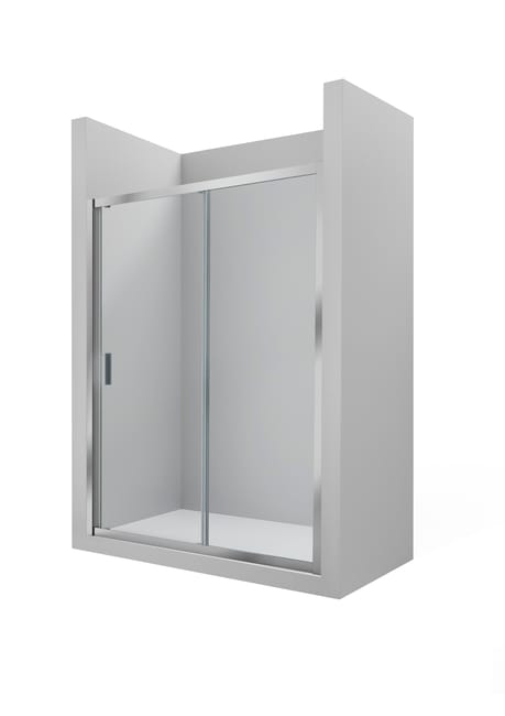 MAMPARA DE DUCHA FRONTAL CORREDERA ROCA URA NEW 110CM PLATA - 1