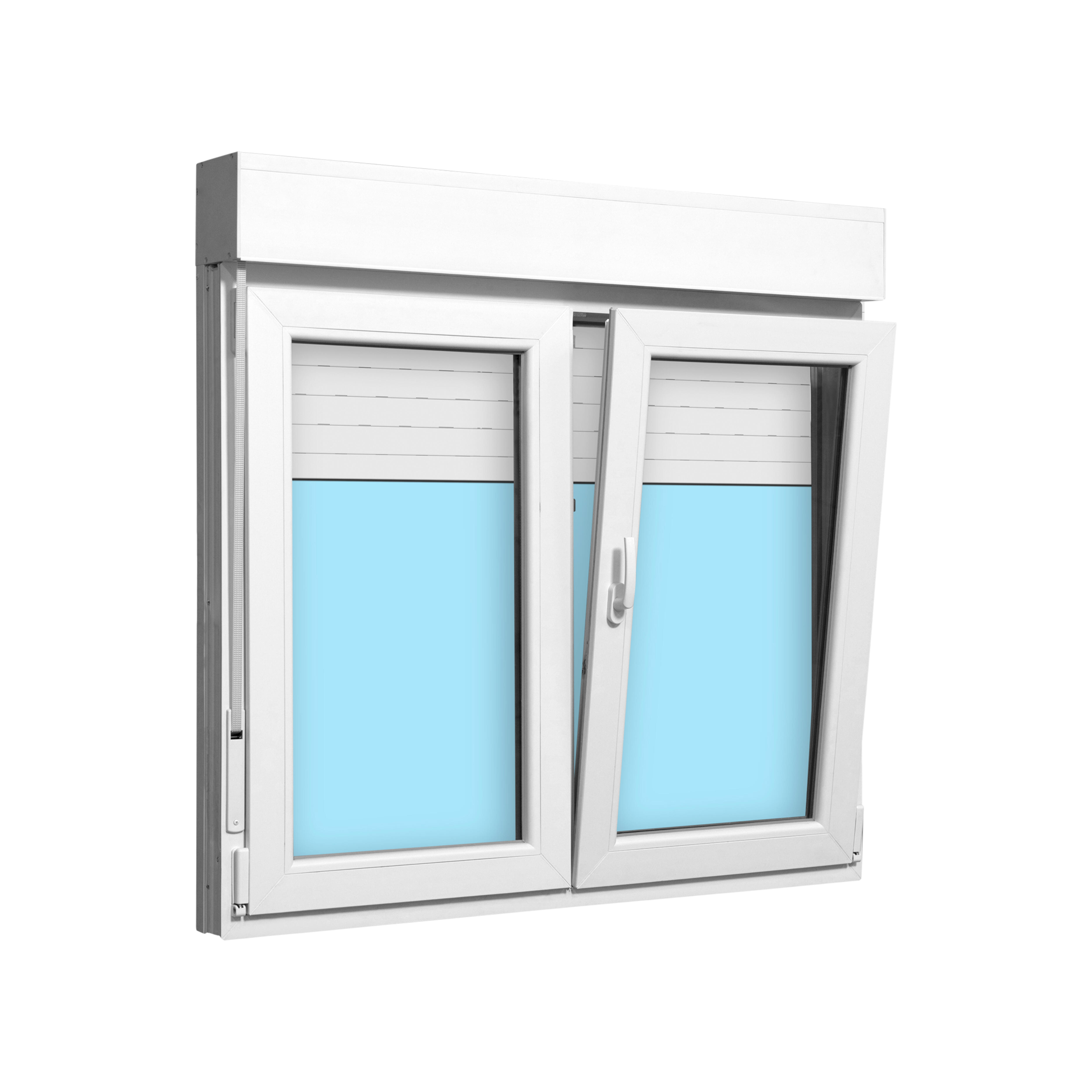 VENTANA PVC OSCILOBATIENTE CON PERSIANA BLANCA 120X125CM - 4