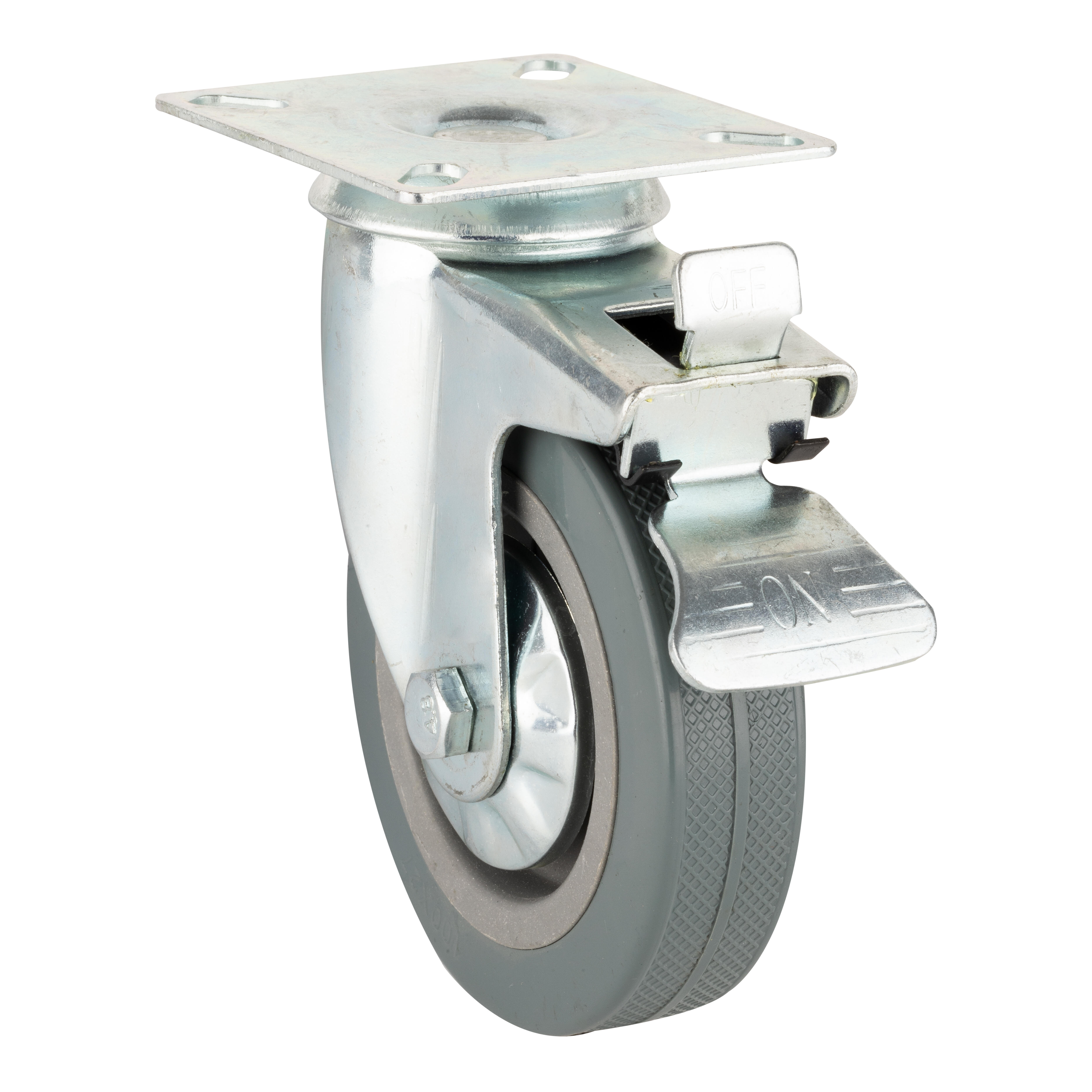 RUEDA GIRATORIA 100MM GOMA. HASTA 60KG. LLANTA ACERO - 2