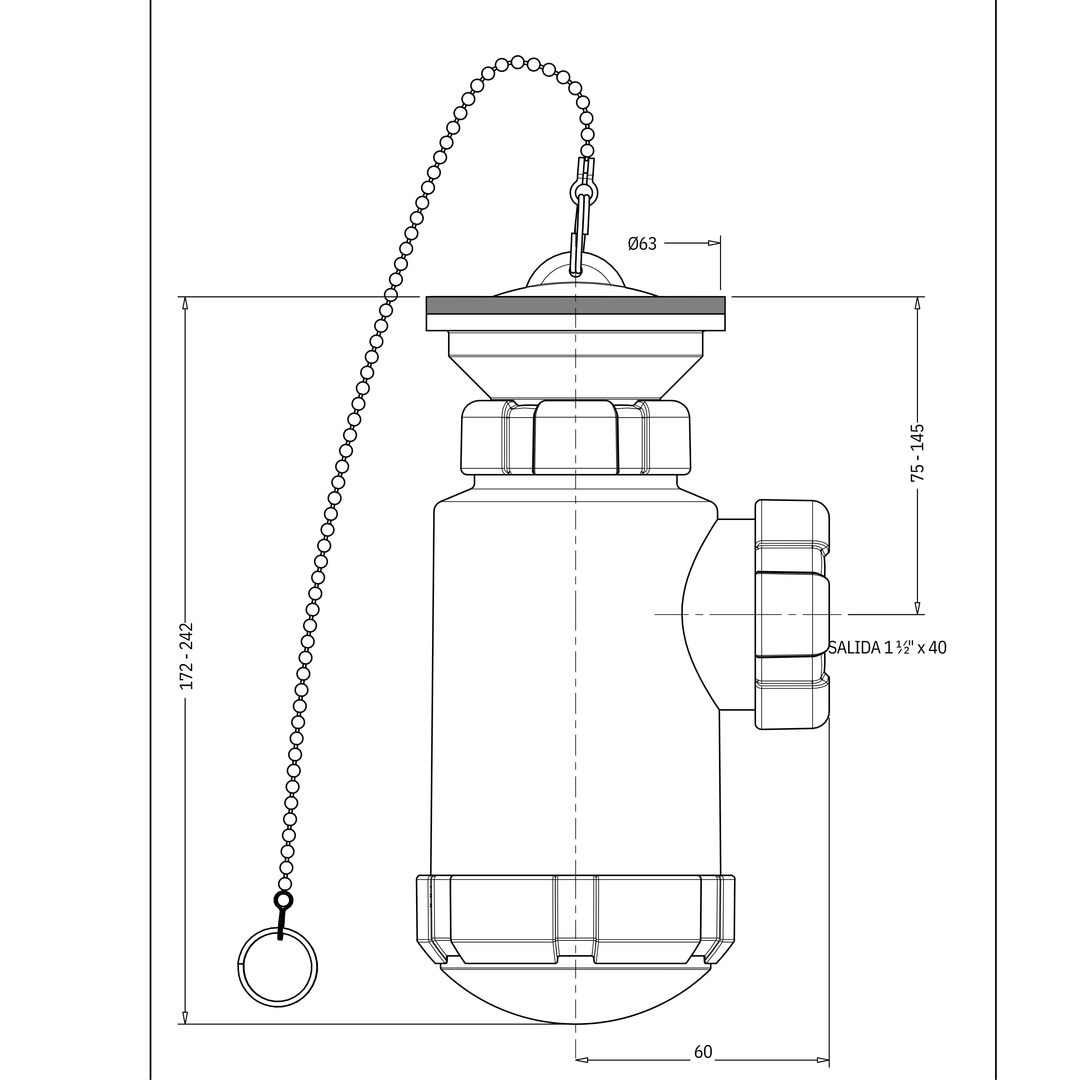SIFON LAVABO BOTELLA EXTENSIBLE 1 1/2