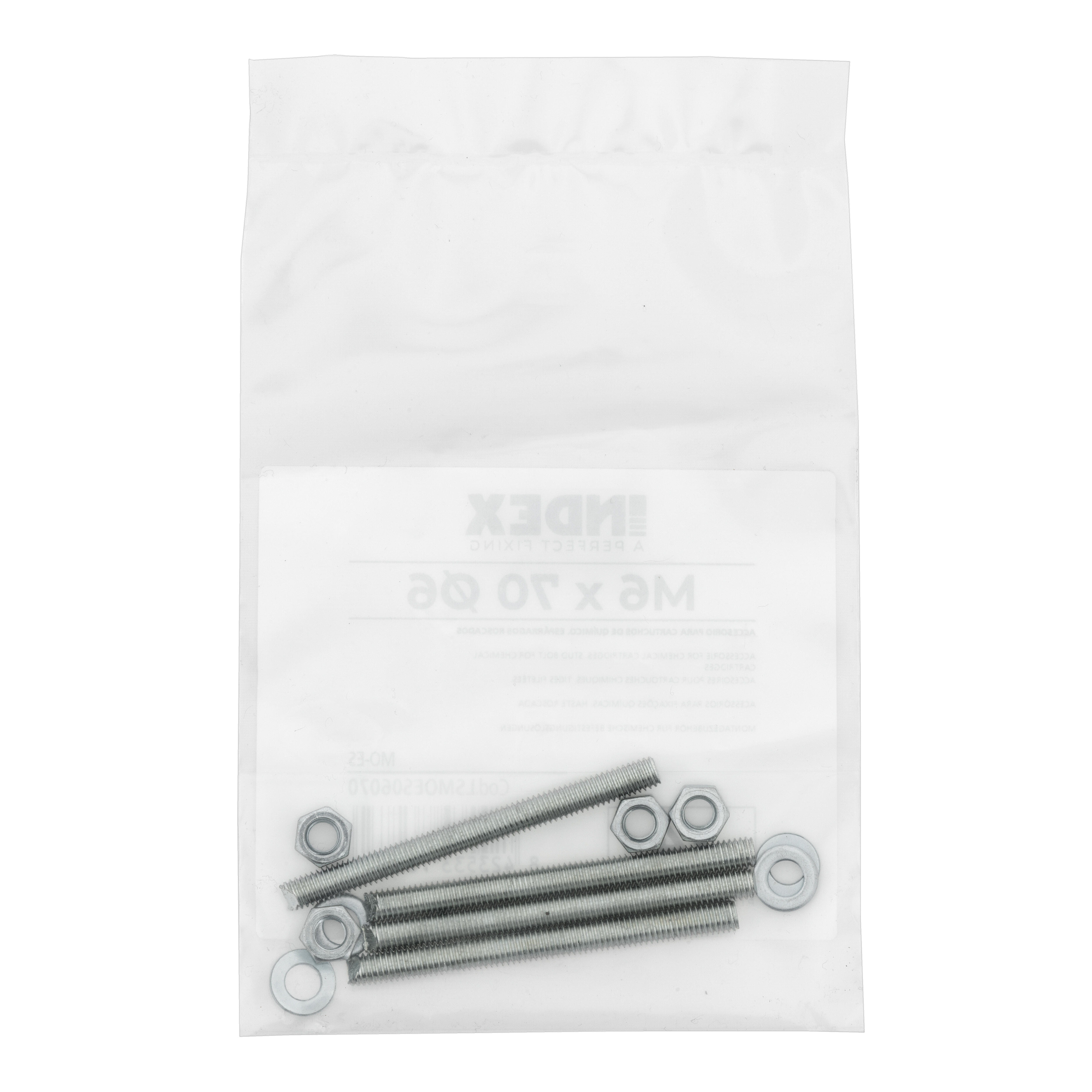 ESPARRAGO  PARA ANCLAJE QUIMICO 6 X 70  MM. INDEX. 4 UDS - 6