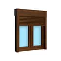 VENTANA PVC OSCILOBATIENTE  CON PERSIANA NOGAL 100X118CM - 3