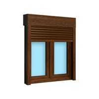 VENTANA PVC OSCILOBATIENTE  CON PERSIANA NOGAL 100X118CM - 3