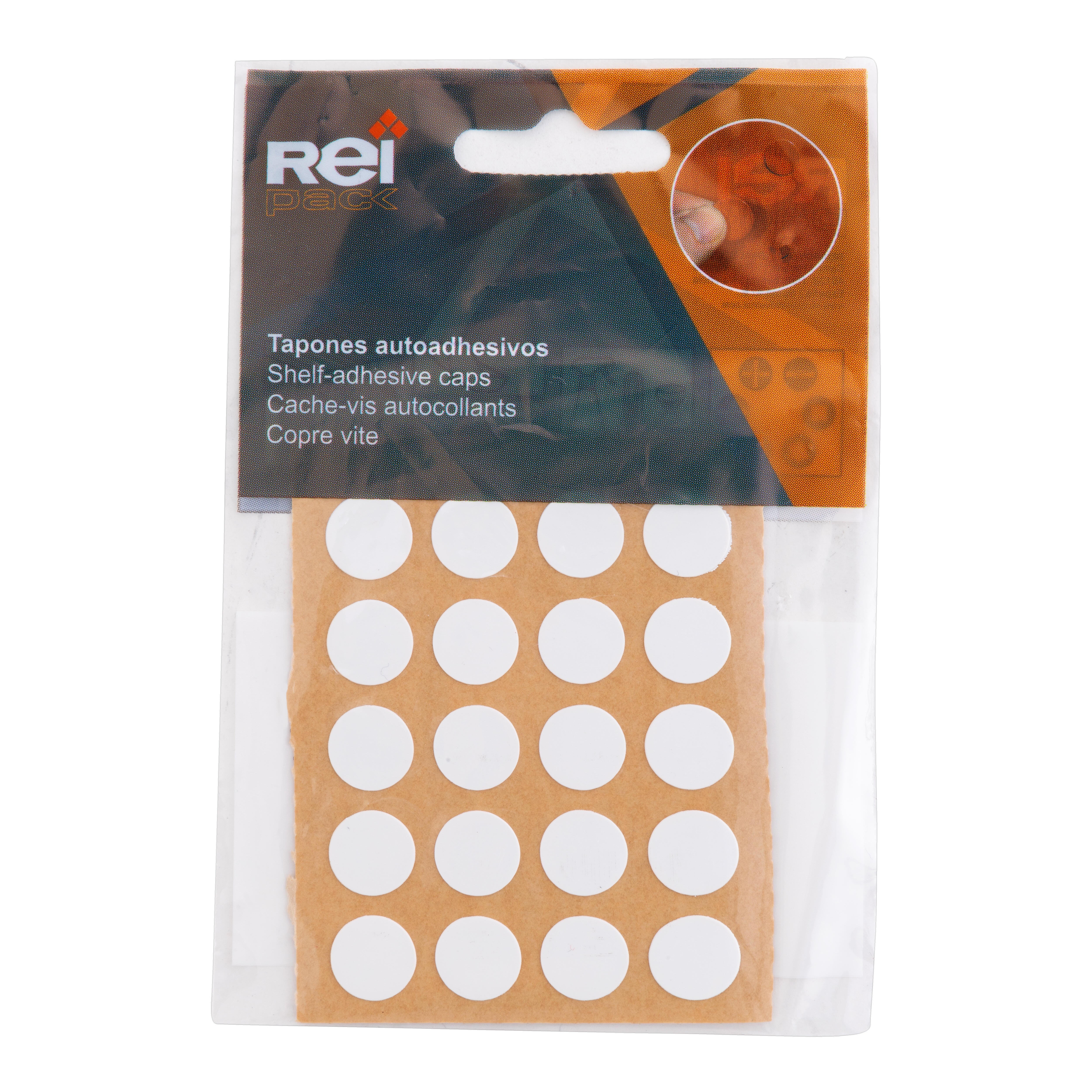 TAPA ADHESIVA PARA TORNILLO BLANCO. 40 UDS - 2