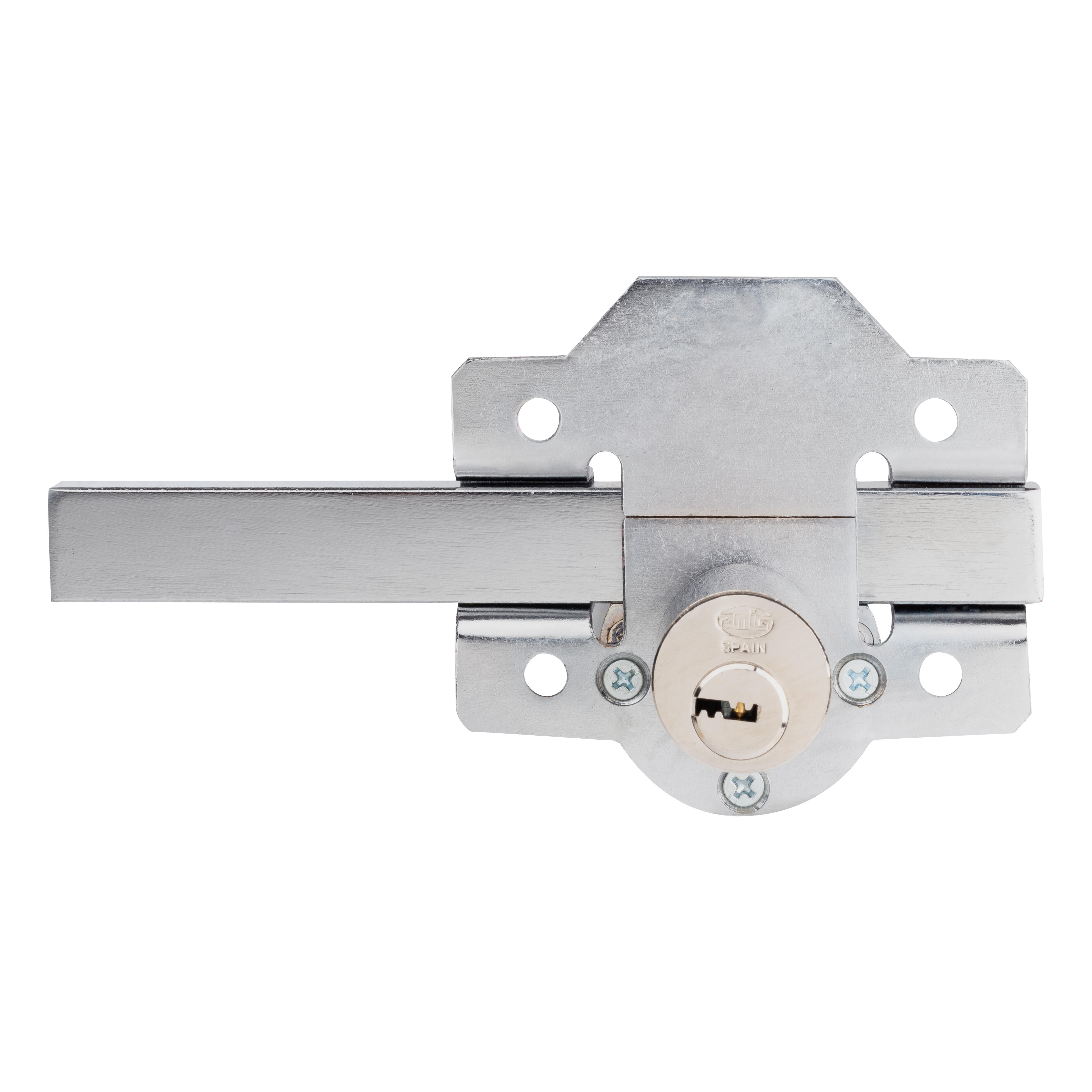 CERROJO PUERTA DE SEGURIDAD PARA INTERIOR CROMADO 5 LLAVES AMIG - 2