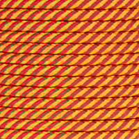 CUERDA POLIPROPILENO TRENZADA CON ALMA 6MM. 1M ROJO CON PINTAS AMARILLAS ROMBULL - 2