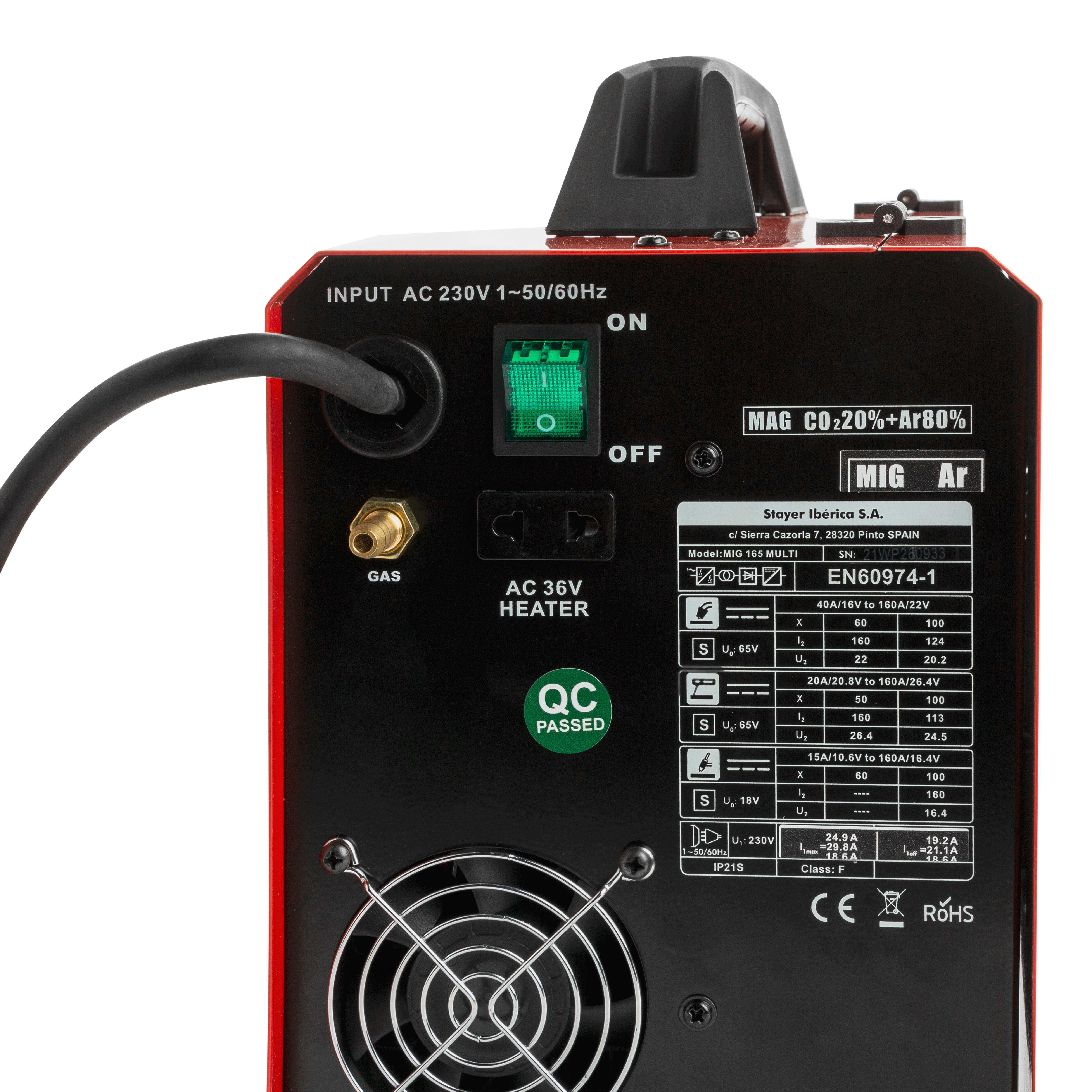 SOLDADOR INVERTER MIG-MAG 165A STAYER MIG 165 - 2