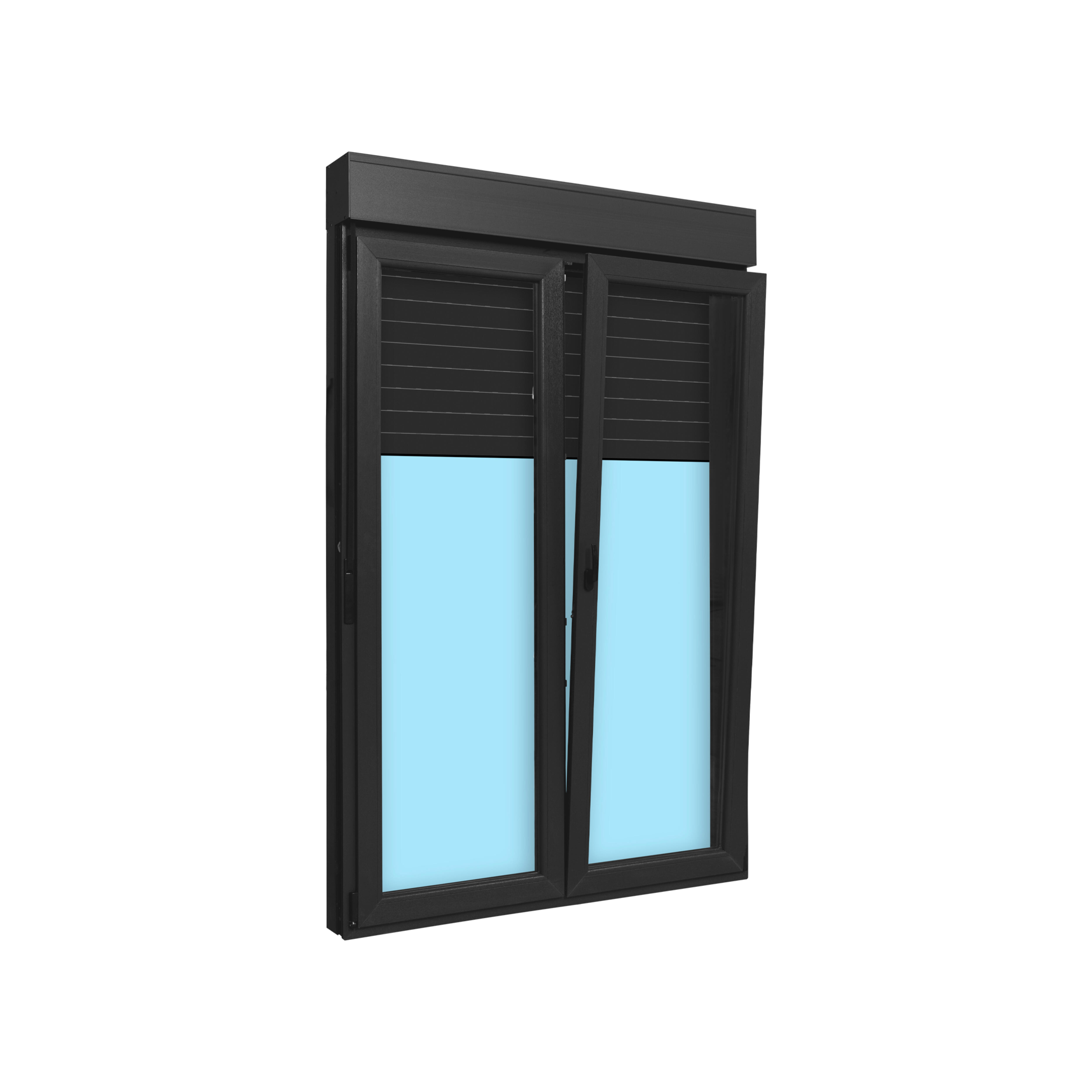 BALCONERA PVC OSCILOBATIENTE CON PERSIANA  GRIS GRAFITO 140X218CM - 4