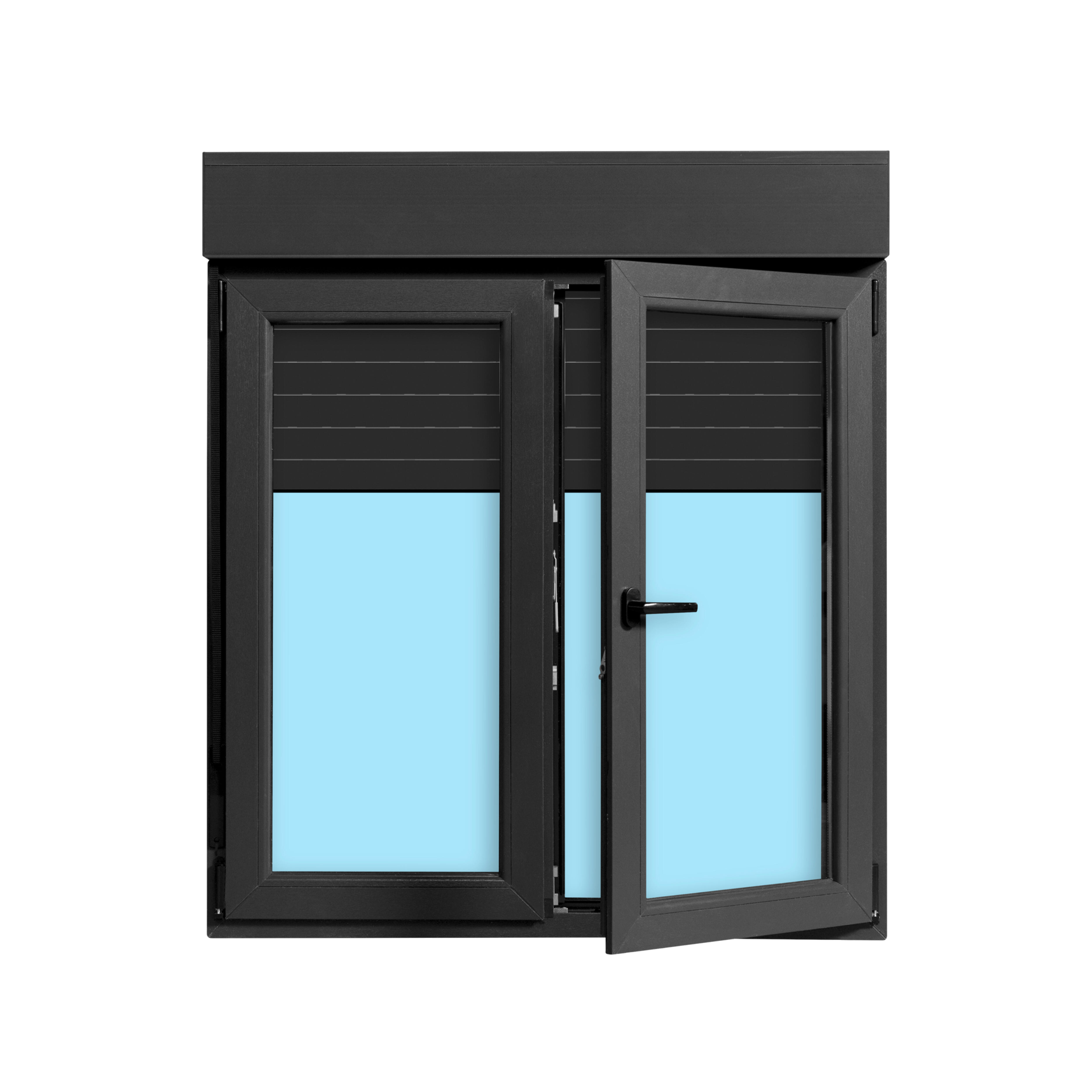 VENTANA PVC  OSCILOBATIENTE CON PERSIANA GRIS GRAFITO 120X138CM - 2