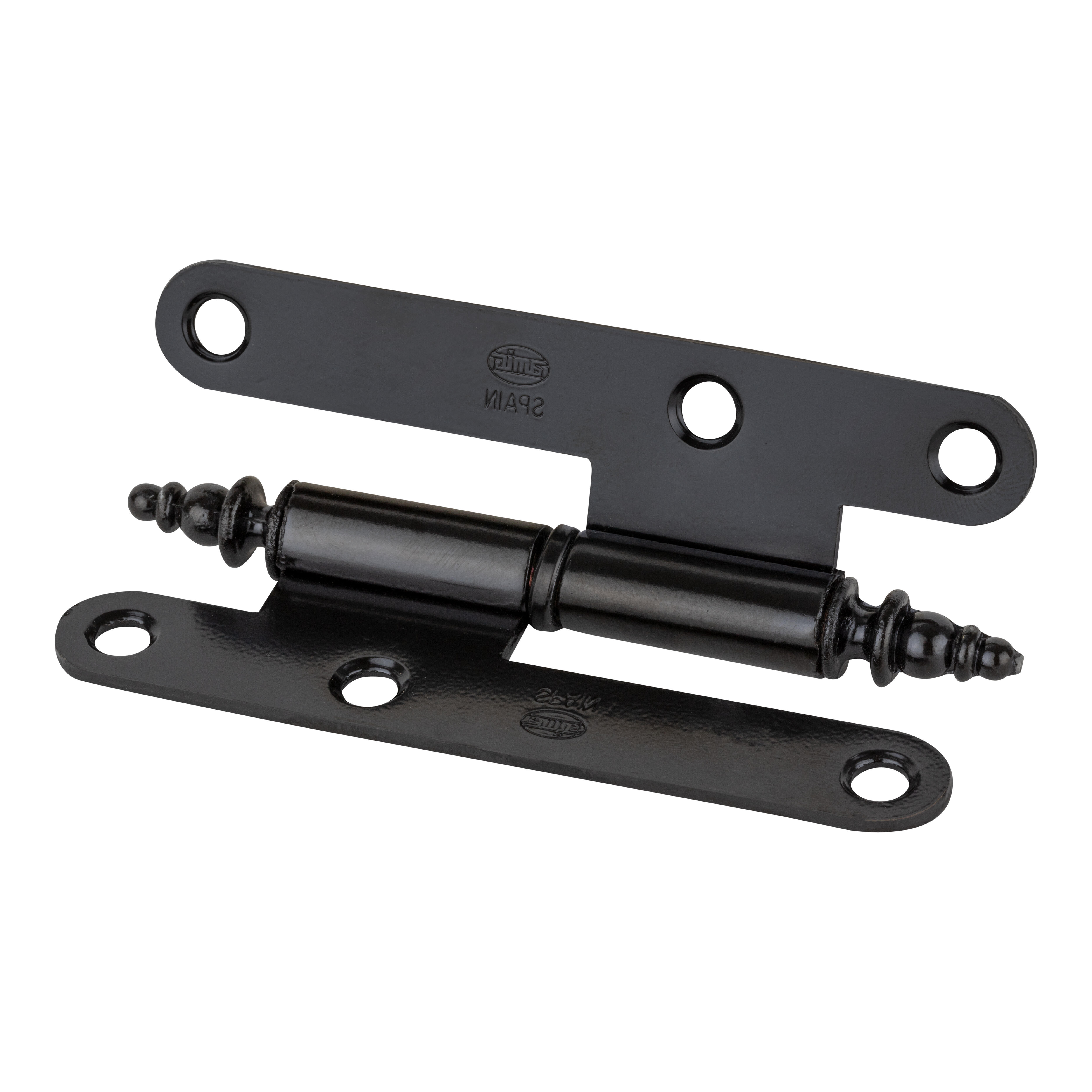 PERNIO BISAGRA DE PUERTA 9.5 CM REMATE PALA REDONDA IZQUIERDA NEGRO - 2