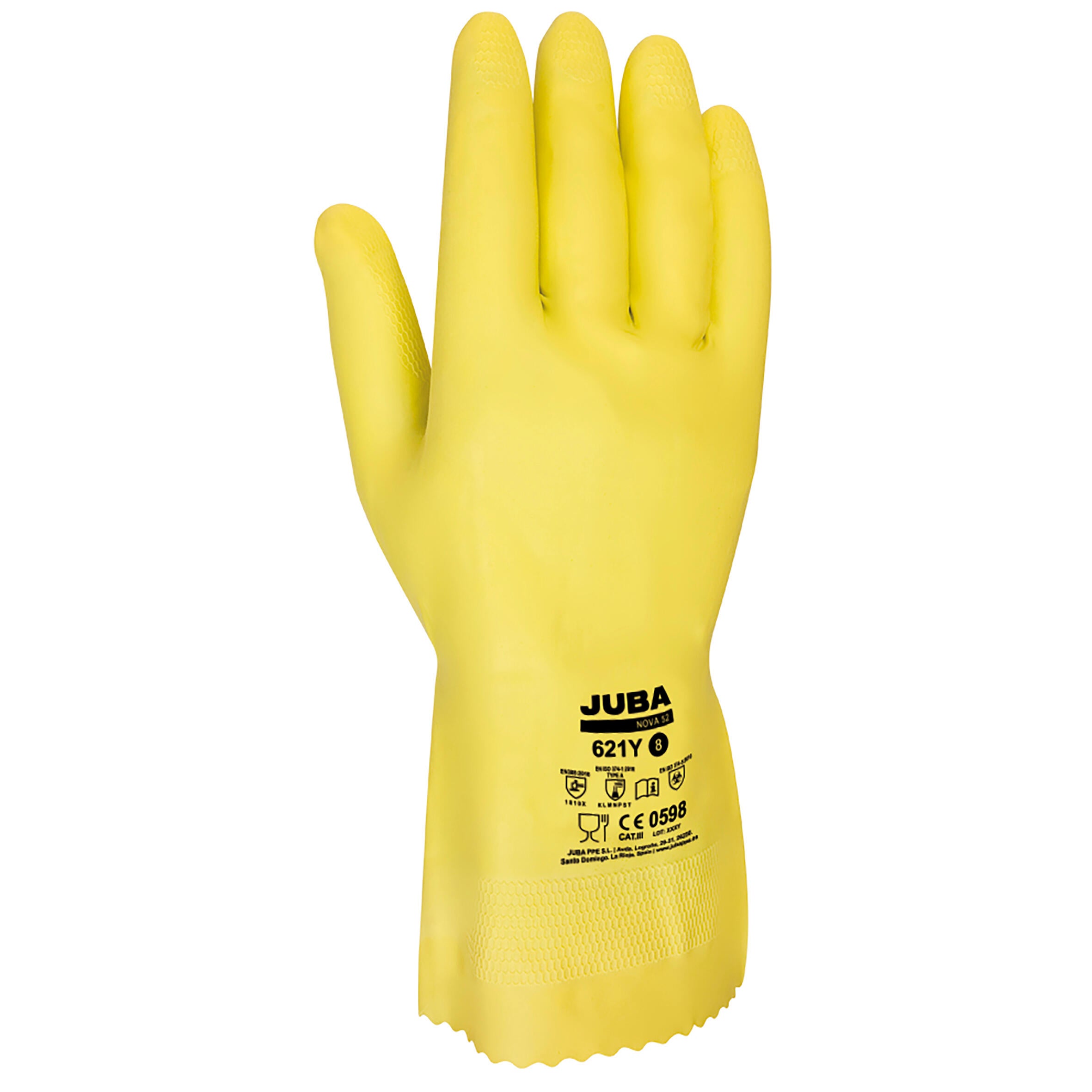 GUANTE LATEX LIMPIEZA AMARILLO T10 JUBA 621Y - 3