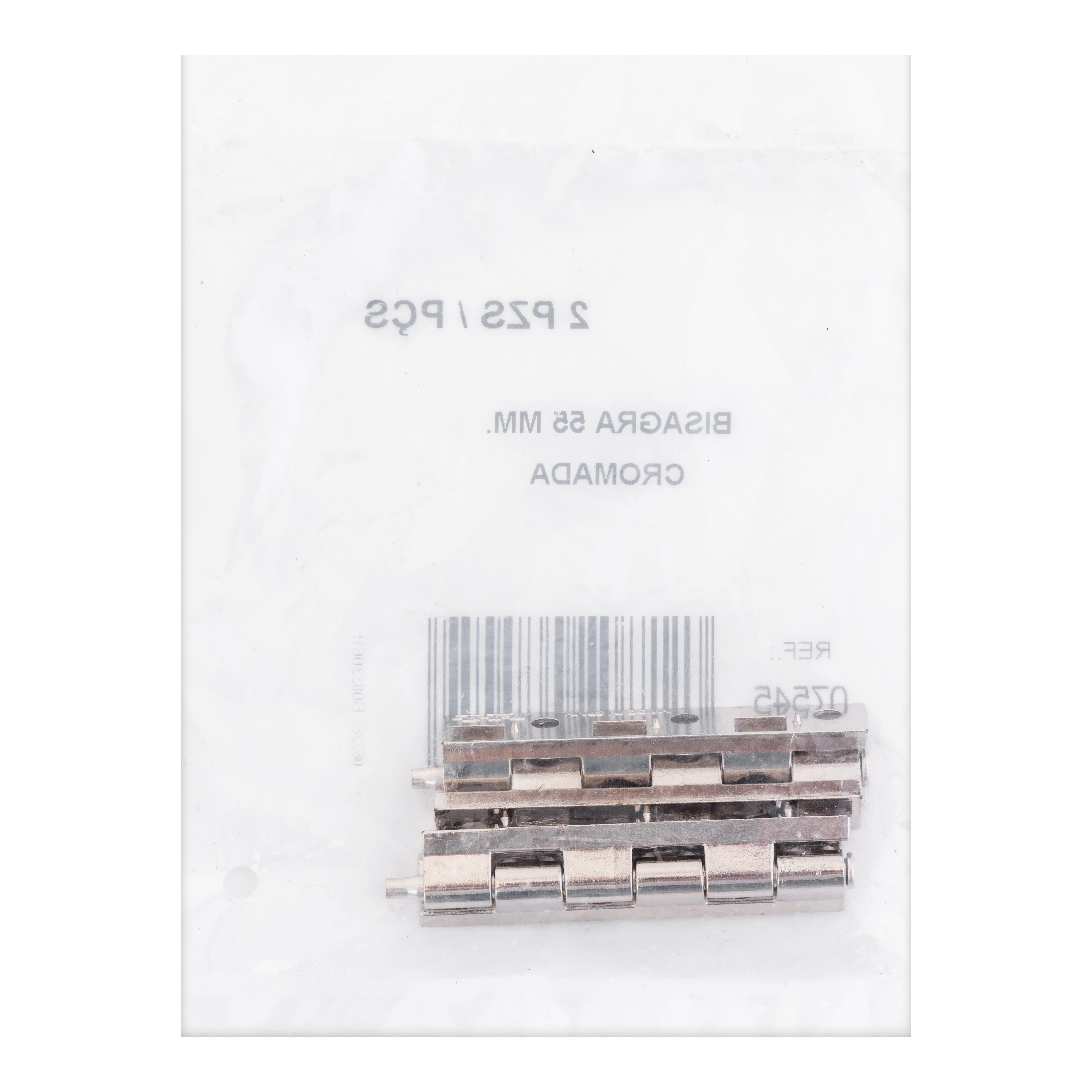 BISAGRA PLANA UNIVERSAL 55  MM. CROMADA. 2 UDS - 2