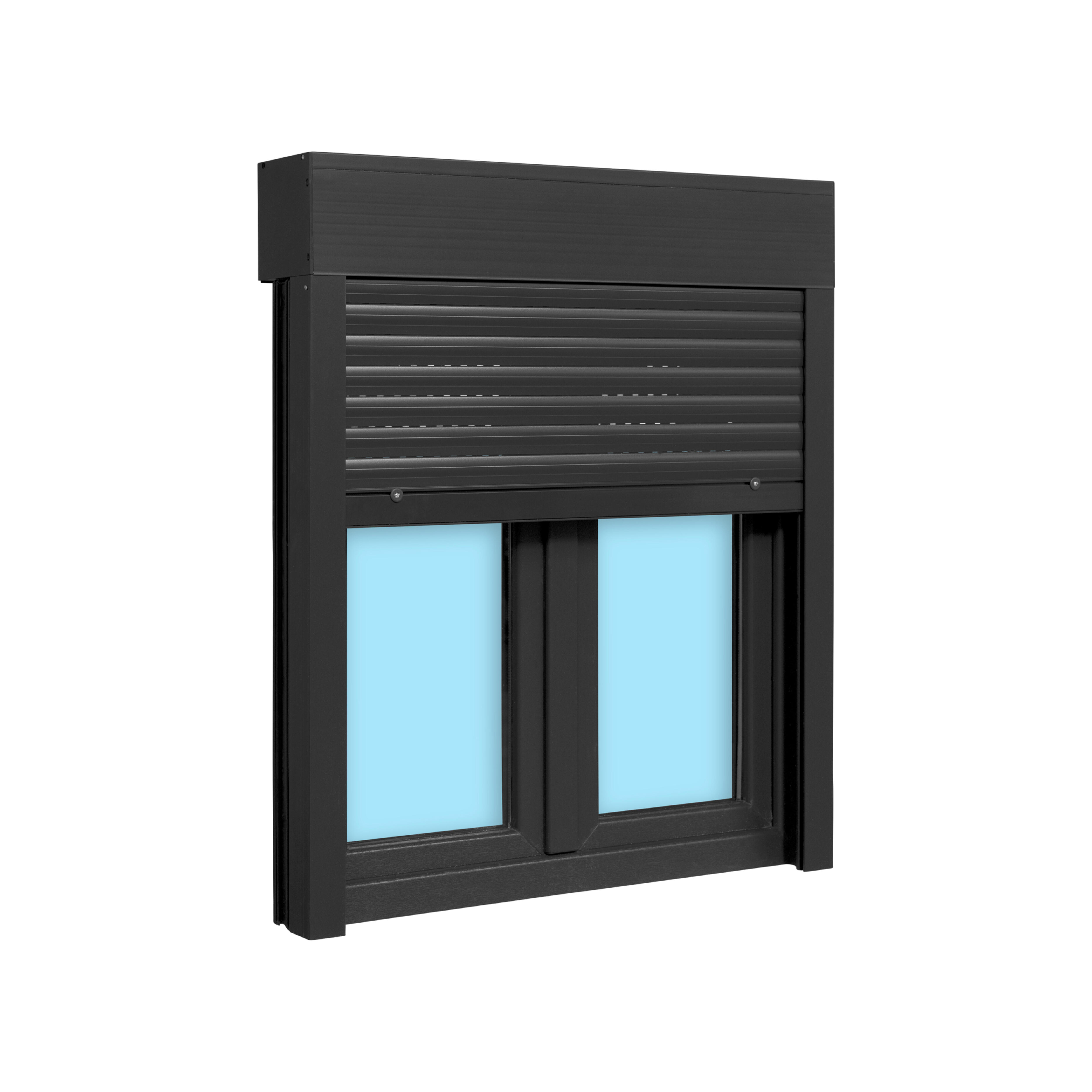 VENTANA PVC OSCILOBATIENTE CON PERSIANA GRIS GRAFITO 100X118CM - 3