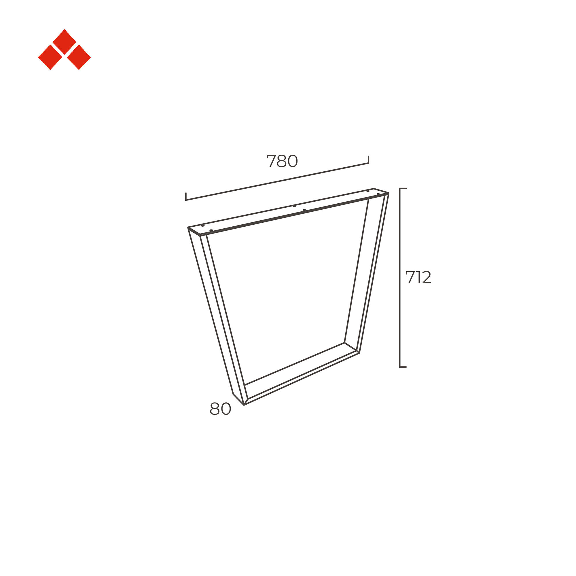 PATA ACERO TRAPECIO INVERTIDO 71.2X78X8CM NEGRO - 2