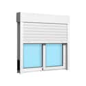 VENTANA ALUMINIO CORREDERA CON PERSIANA BLANCA 100X100CM - 2