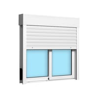 VENTANA ALUMINIO CORREDERA CON PERSIANA BLANCA 100X100CM - 2