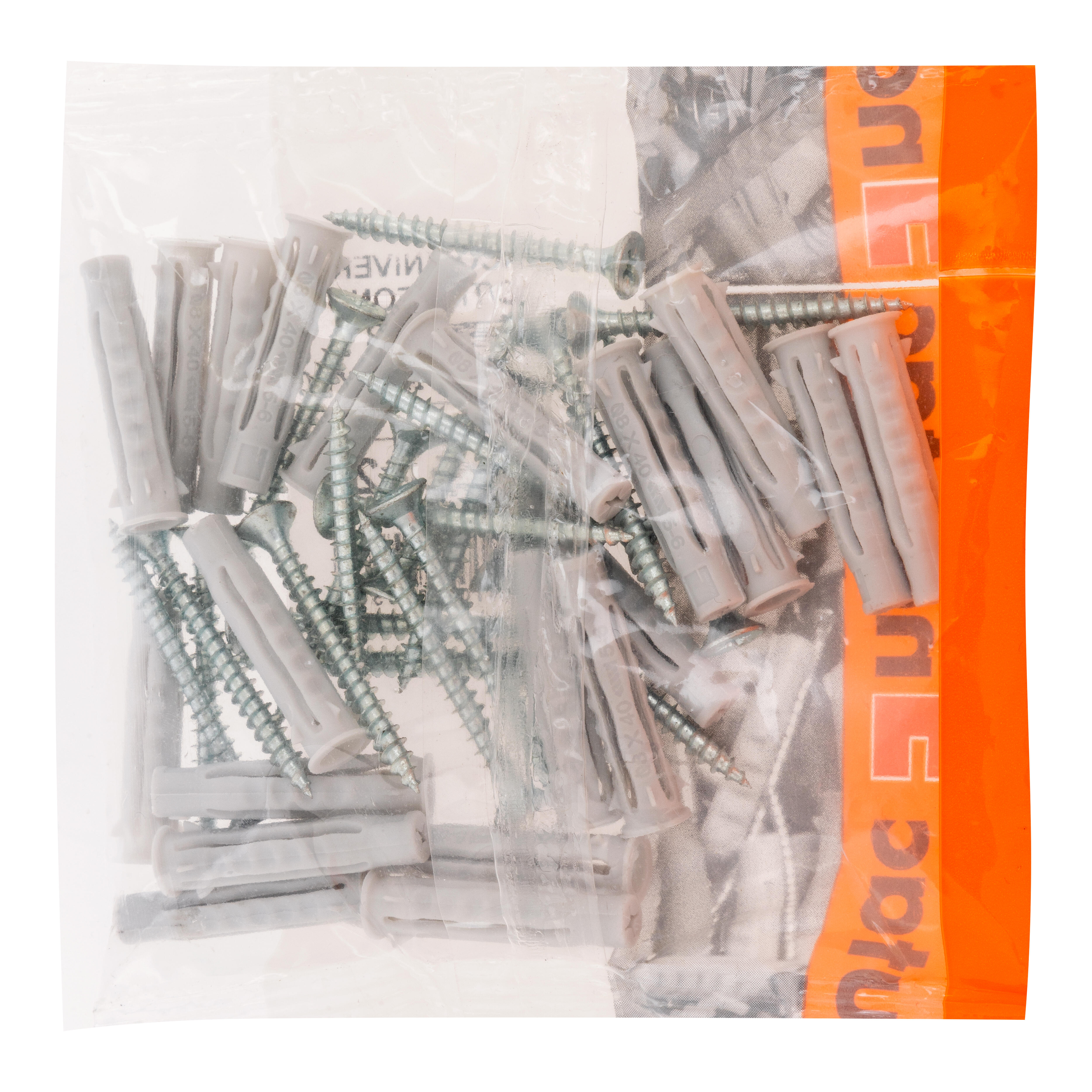 TACO UNIVERSAL DE NYLON DIÁMETRO 8MM LONGITUD 40MM CON TIRAFONDO NOUTAC 20UDS - 4