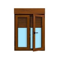VENTANA PVC OSCILOBATIENTE  CON PERSIANA ROBLE 100X138CM - 2