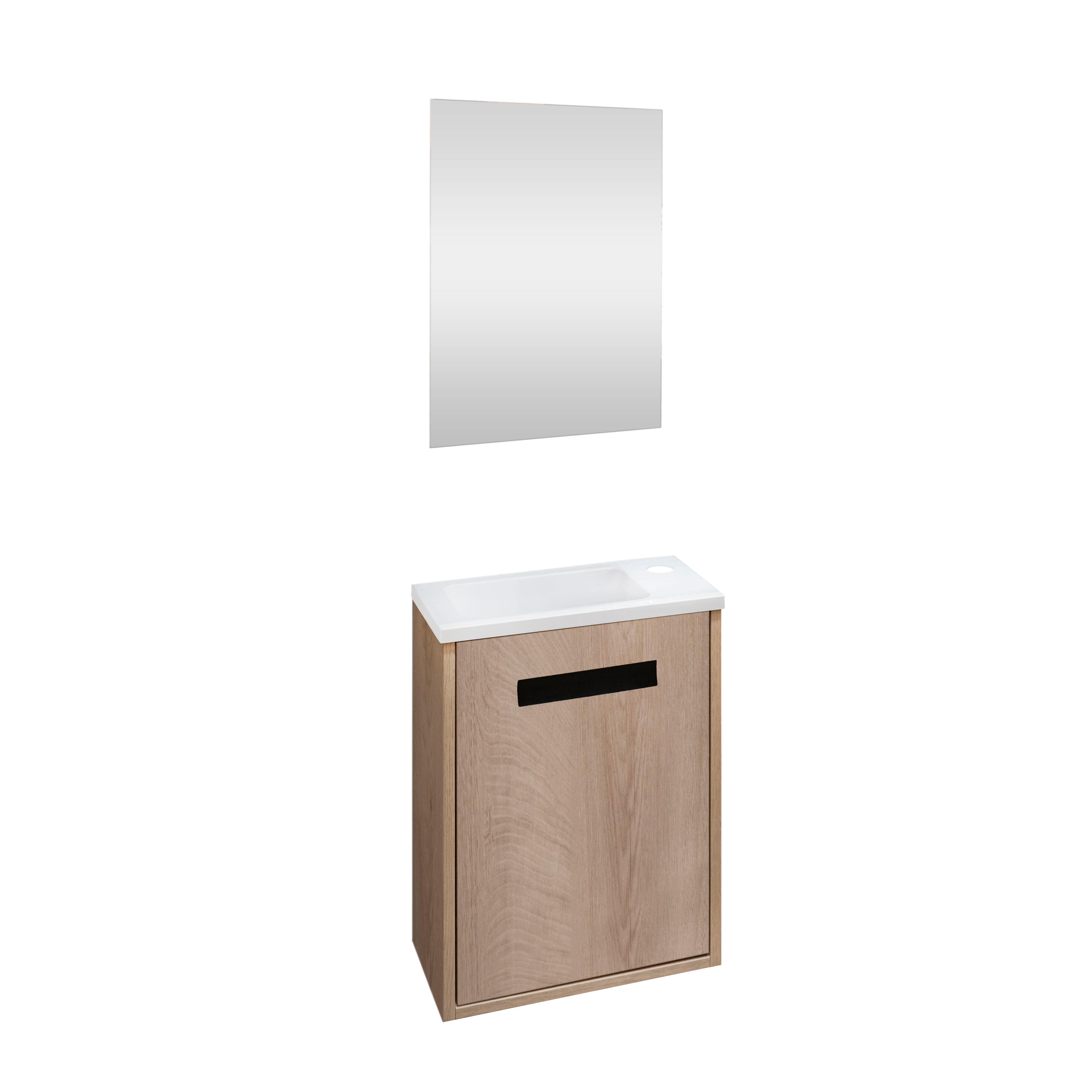 CONJUNTO MUEBLE DE BAÑO COMPAQ ROBLE 40X50CM - 2