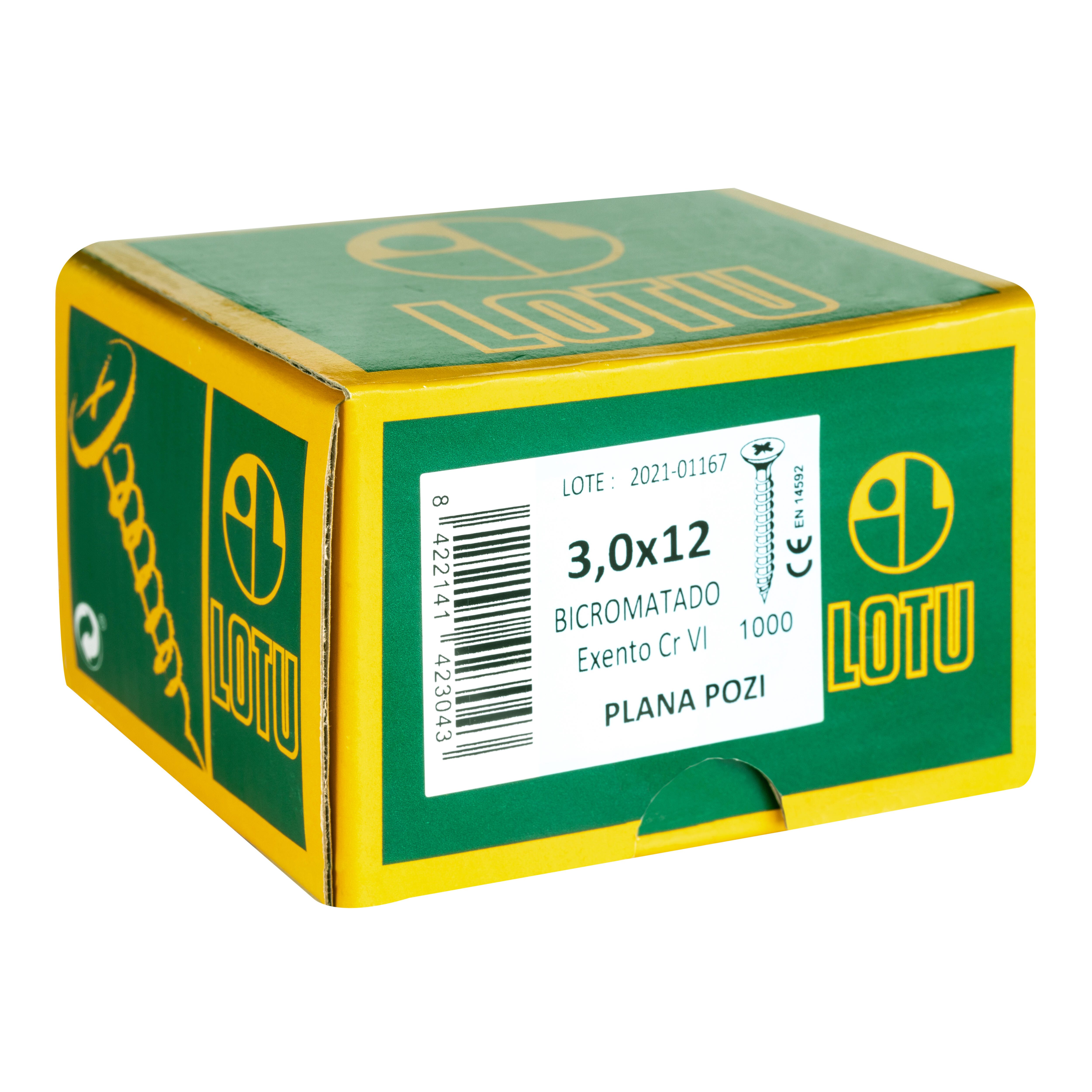 TORNILLOS TIRAFONDO PARA MADERA BICROMATADOS 3X12MM. 1000UDS - 2