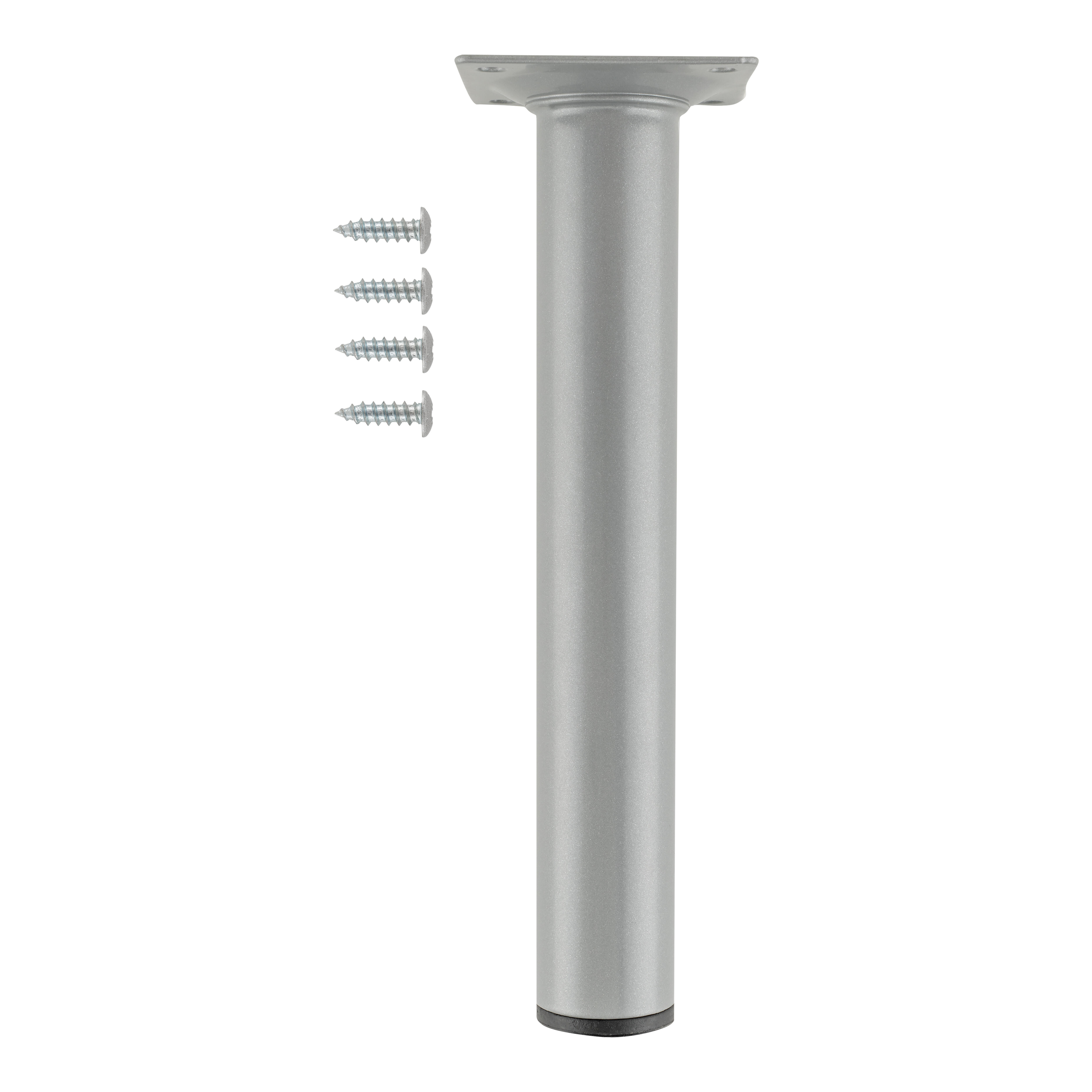 PATA MUEBLE ACERO REDONDA 200MM 30MM GRIS. - 2