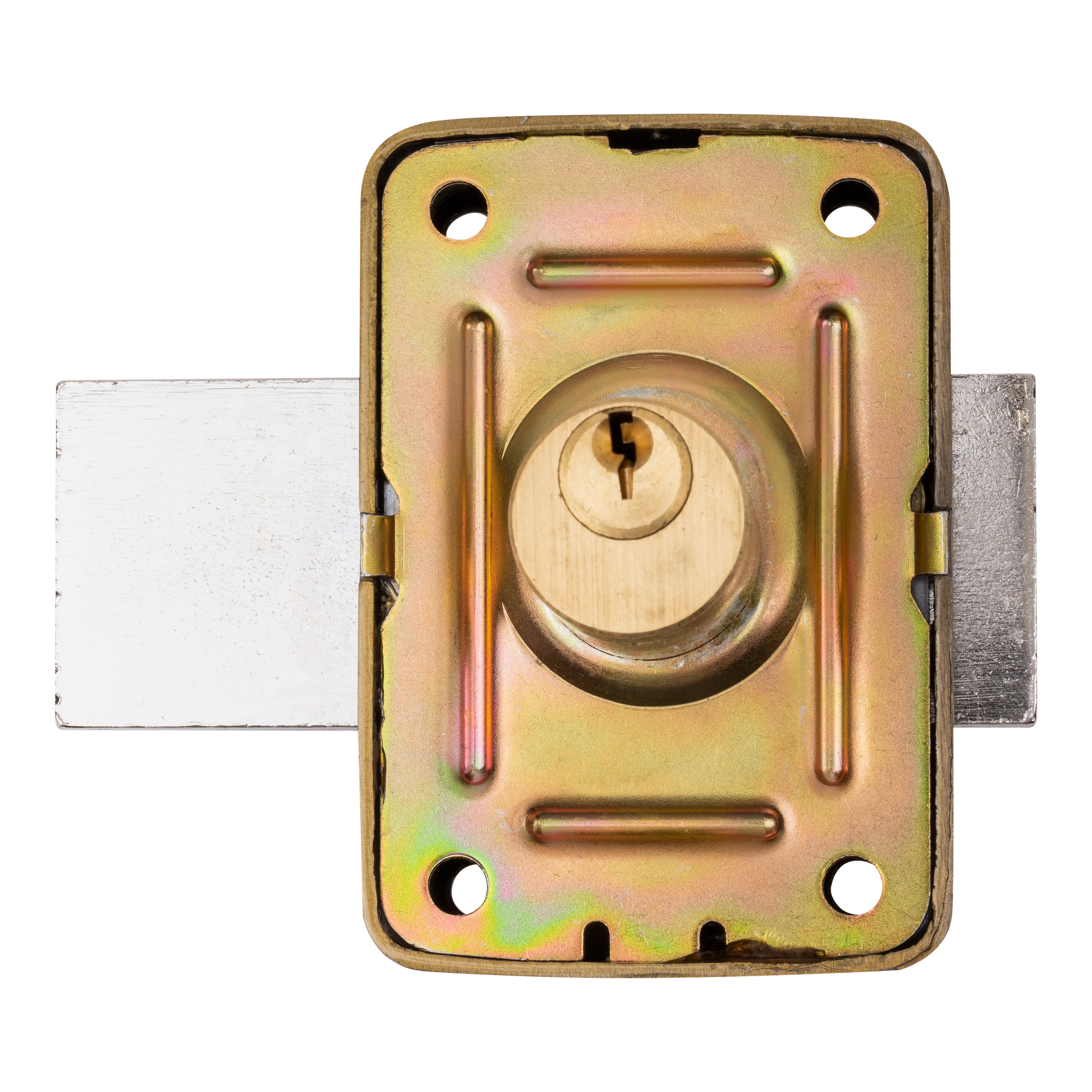 CERROJO DE SOBREPONER APERTURA BOTON Y CILINDRO - 2