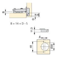 BISAGRA DE CAZOLETA 35MM APERTURA 110º RECTA 2 UDS - 2