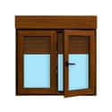 VENTANA PVC OSCILOBATIENTE  CON PERSIANA ROBLE 120X118CM - 2